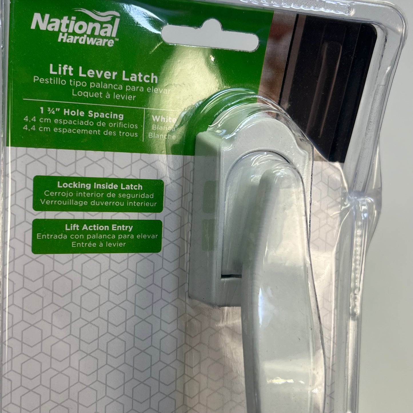 NATIONAL HARDWARE  Zinc Die-Cast Lift Lever Latch Anti Lock-Out White N100-035