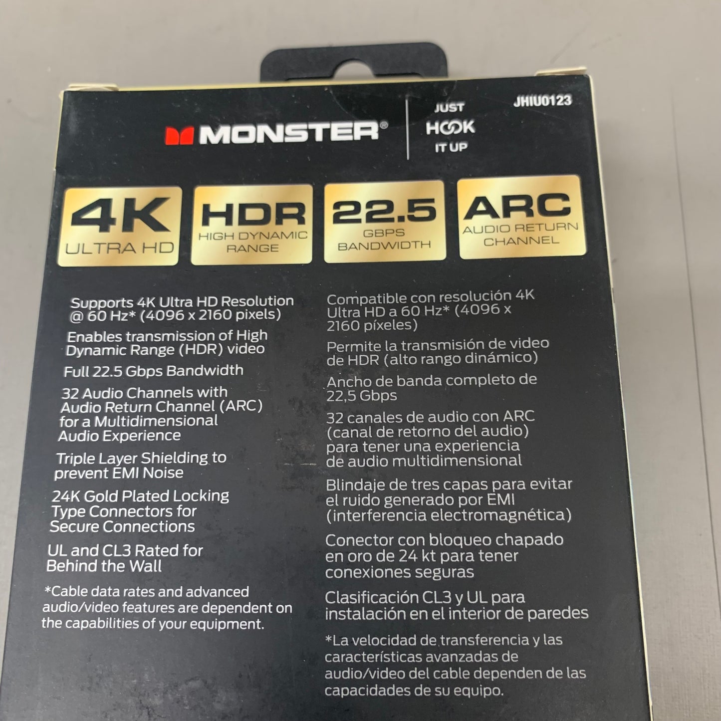 MONSTER High Speed W/ Ethernet HDMI Cable 6ft Silver/Black JHIU0123