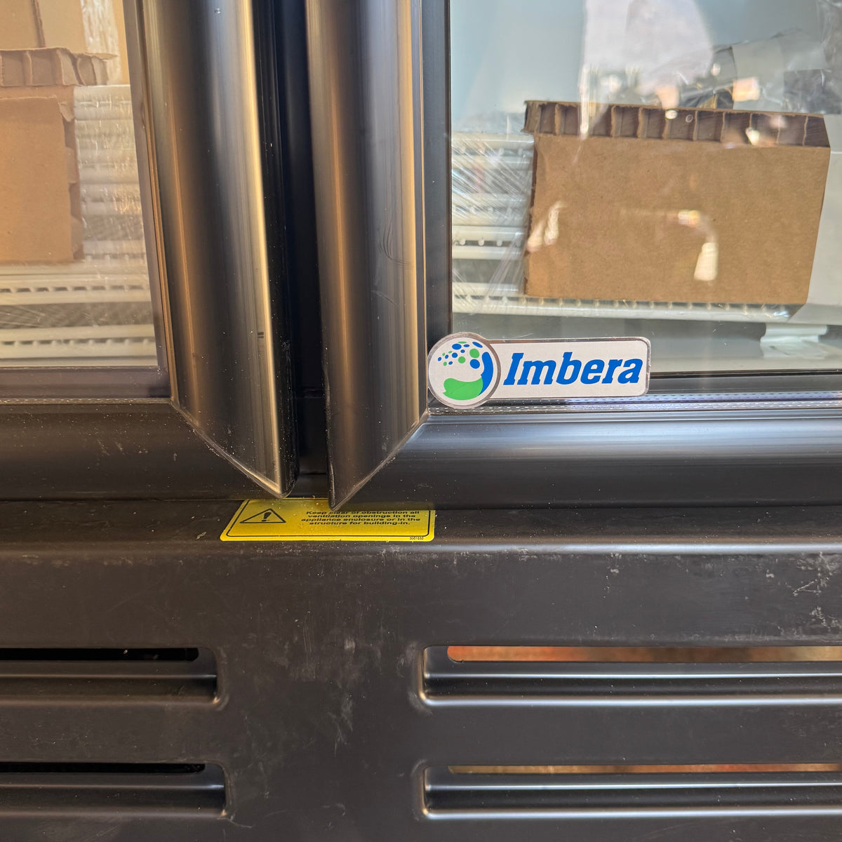 IMBERA Commercial Glass Door Refrigerator 115V R290 - Yellow VRD43