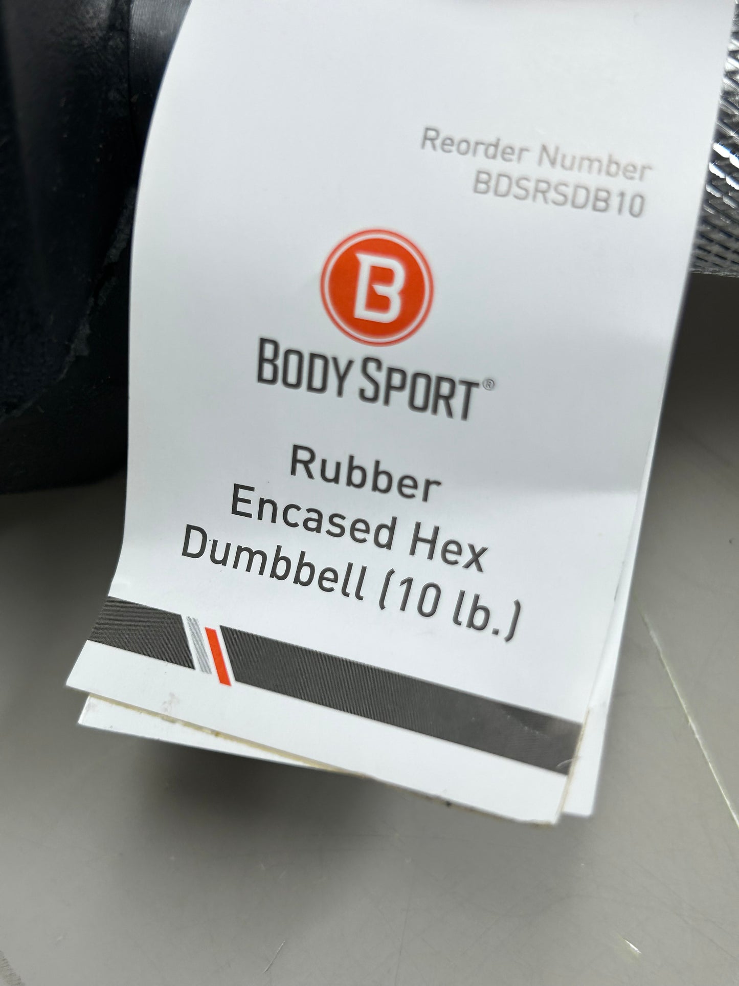 BODY SPORT (2 Pack) Rubber Encased Hex Dumbbells 10lbs Black BDSRSDB10