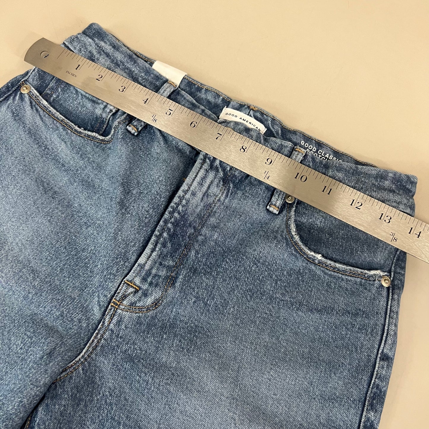 GOOD AMERICAN Good Classic Slim Bootcut High-Rise Jeans Women's Sz 8 Indigo627 GCLBDV220T