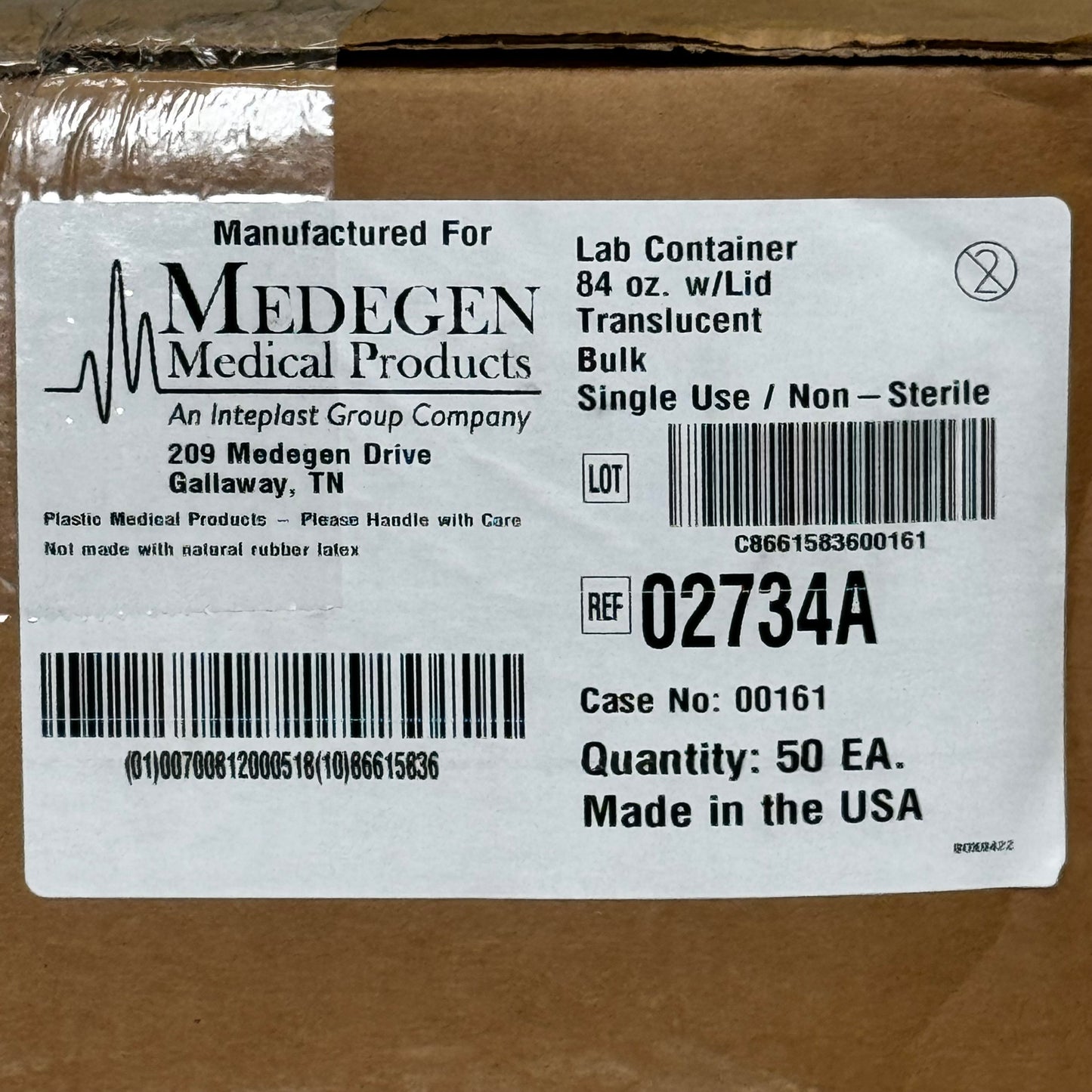 MEDEGEN Medical Products (50 PACK) Laboratory Containers 84oz Clear 02734A