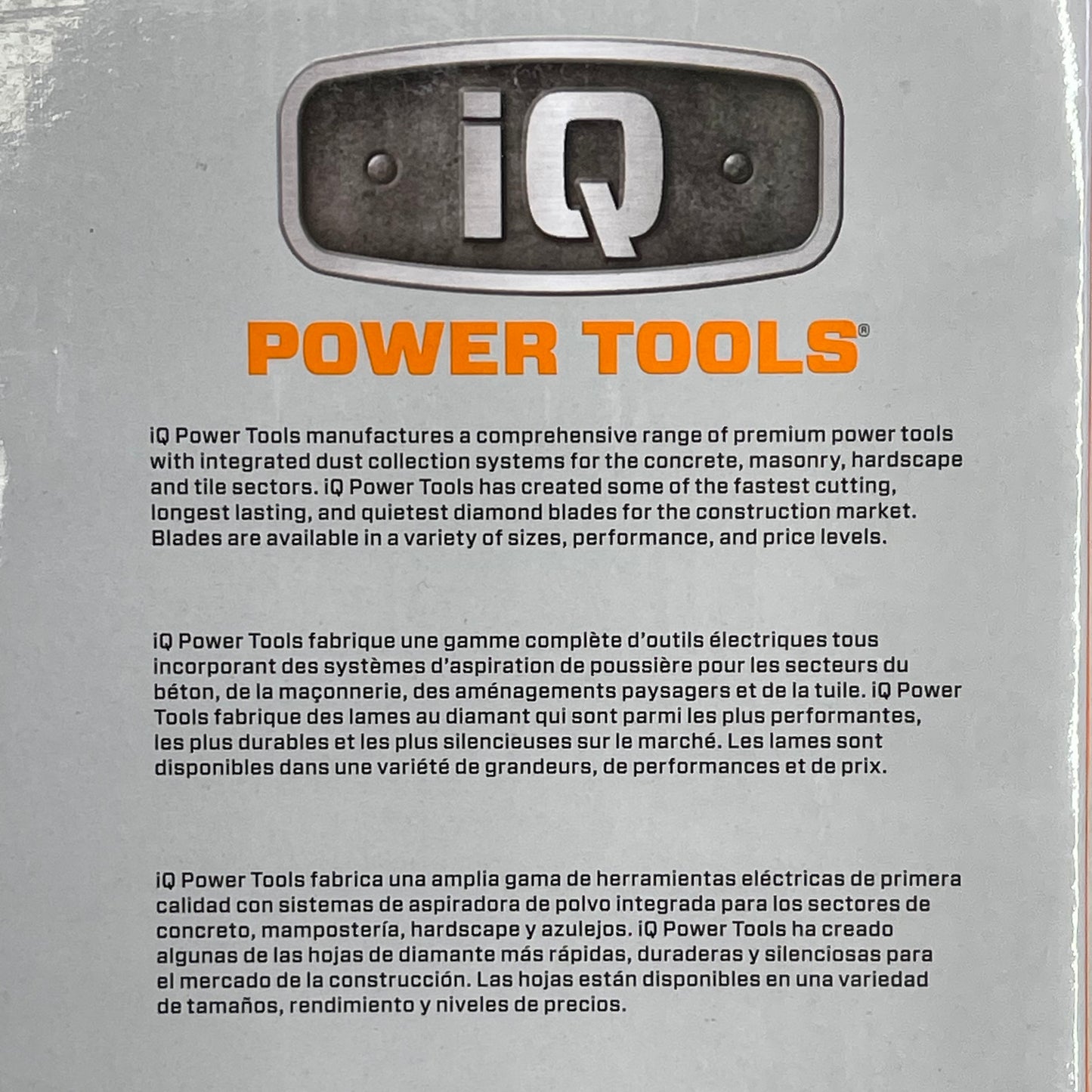 IQ POWER TOOLS Q-Drive Arbor Hard Material Blade For IQTS244 10" T10-060P-QD-HM
