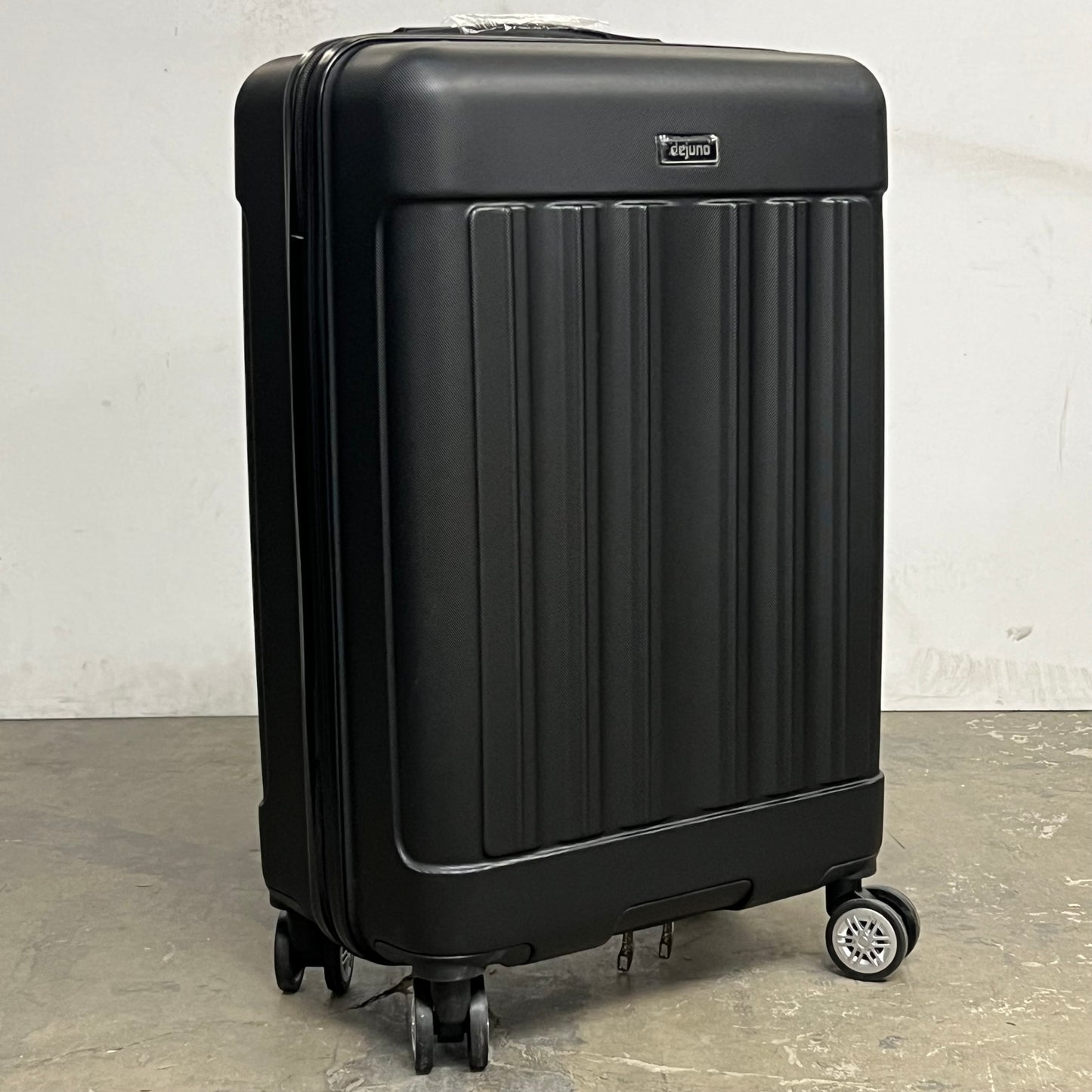 DEJUNO (3 PACK) Light Weight Expandable Spinner Rolling Suitcase Set BLACK