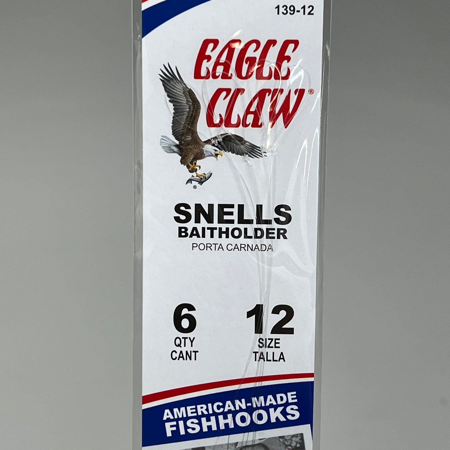 EAGLE CLAW (3 PACK) Versatile Bait Holder Snell Easy Rig Bronze #12 6pc 391-12