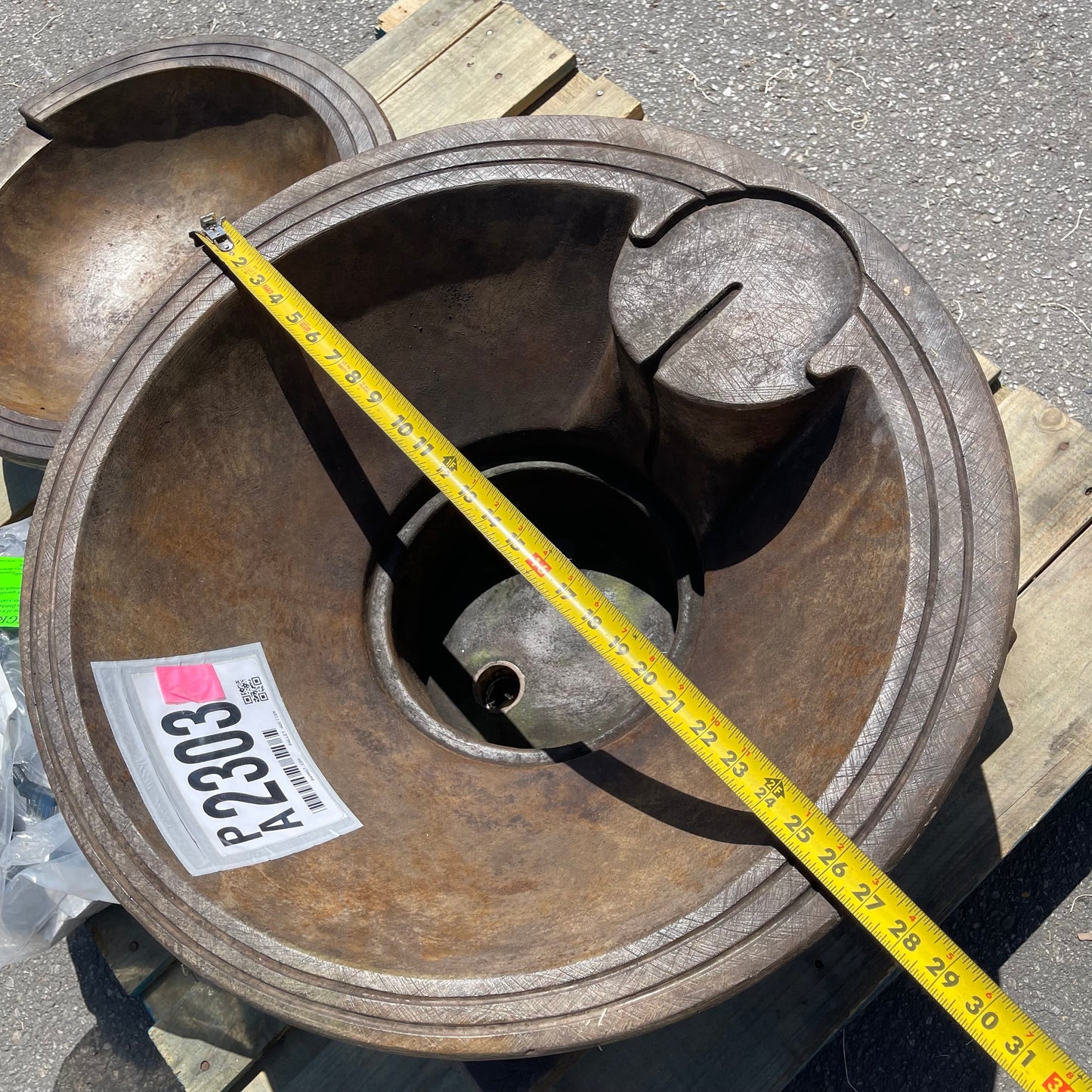 ZA@ Pallet of HENRI STONECASTERS Wave Fountain Stone Basin Parts (AS-IS)