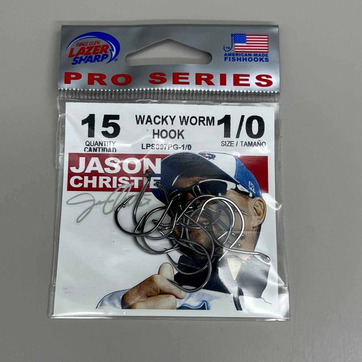 EAGLE CLAW (5 PACK) Round Bend EWG Worm Hook Platinum Blk #1/0 15pc LPS097PG-1/0