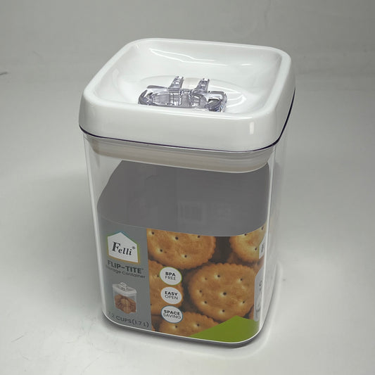 FELLI  (3 PACK) Flip Tite Storage Containers Set 1.7 L White/Clear NLQ507A-060