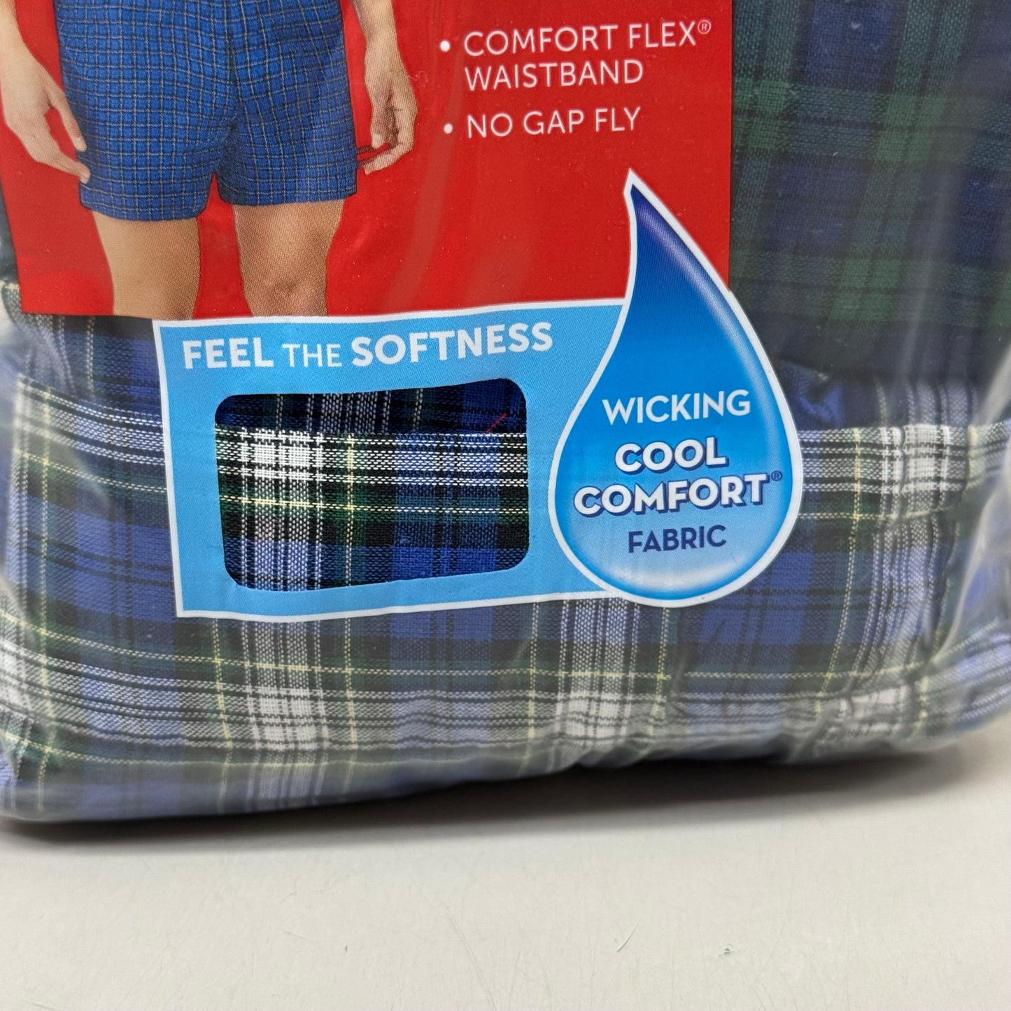 HANES (3 PACK!) Men's Cool Comfort Boxer Briefs Sz 2XL 44-46" Blue/Red/Grey 042390