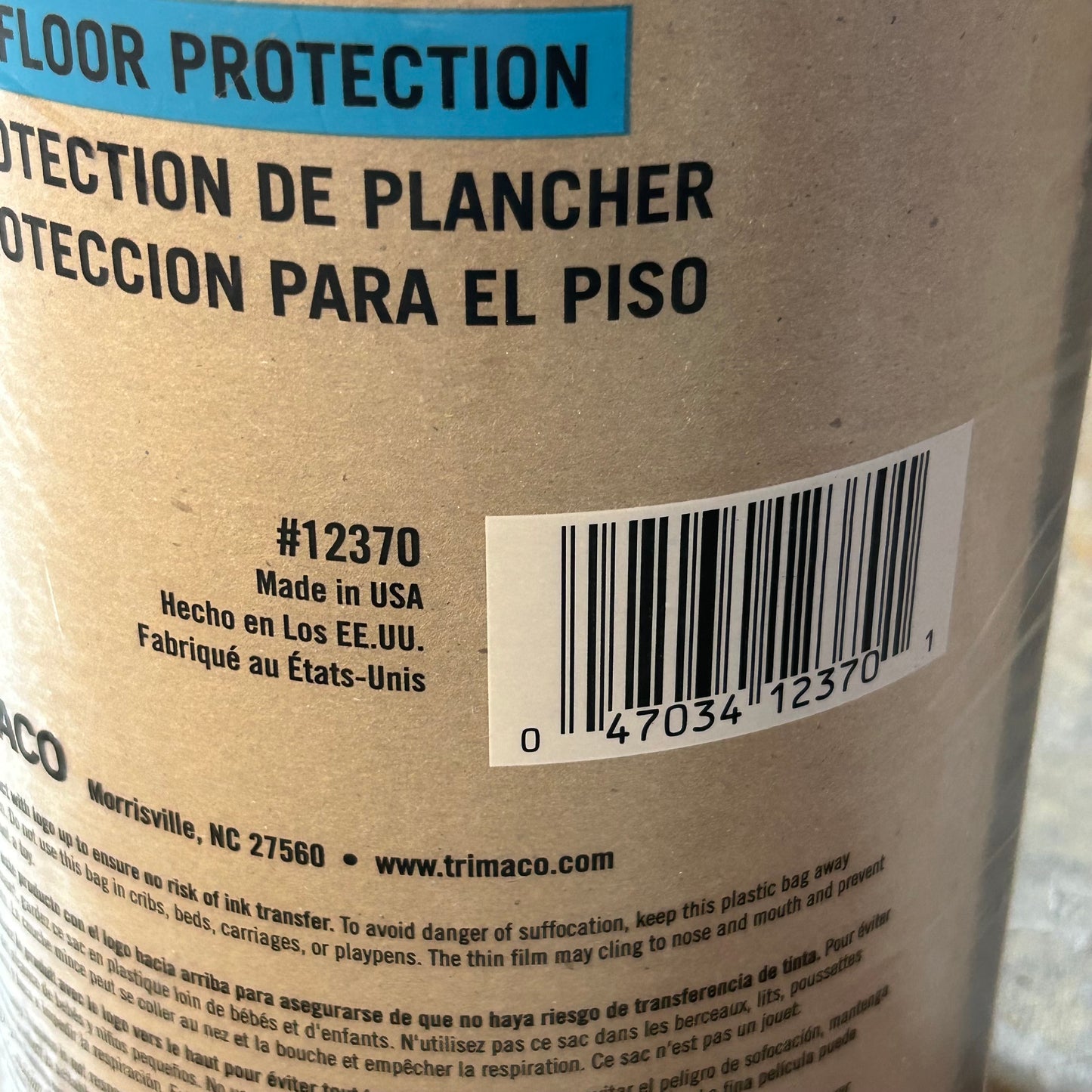 ZA@TRIMACO X-Board Lightweight Surface Protector  35"x100' As-is (Damaged Around Edges-See Images) Brown 12370/9 (Copy)