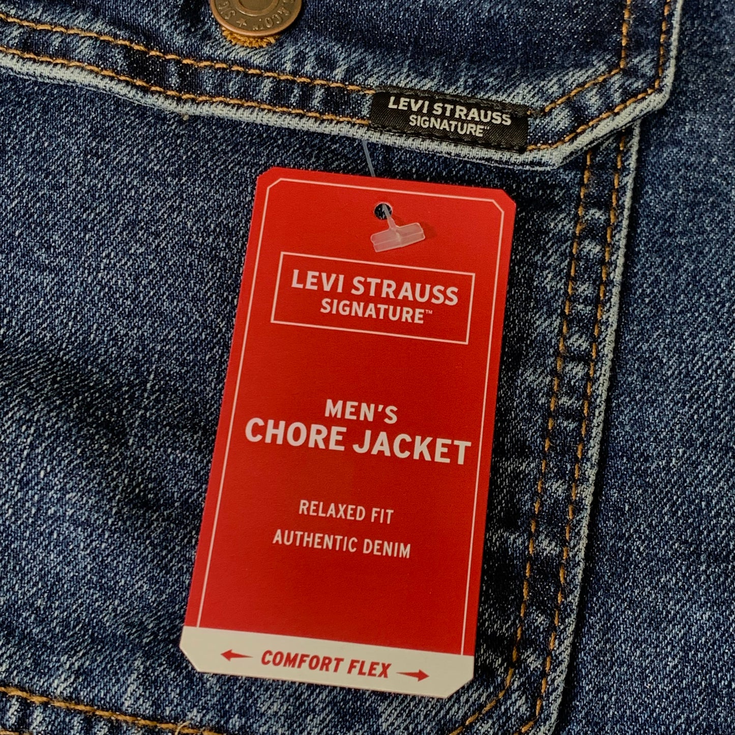 LEVIS STRAUSS Signature Chore Trucker Jacket Men's Sz M Indigo Escape A61910002