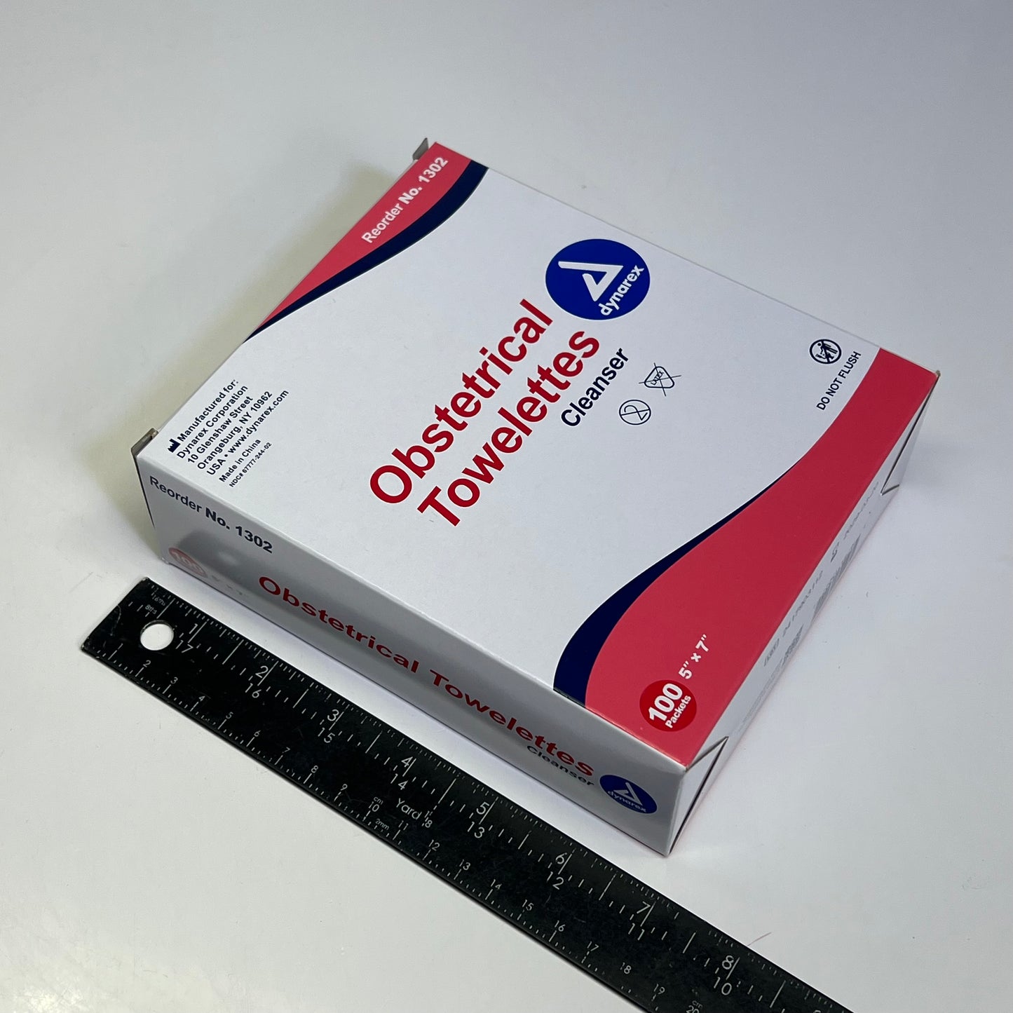 ZA@ DYNAREX (5 PACK, 100 EACH) Obstetrical Cleansing Towelettes 5"x7" White 1302 BB 03/29 C