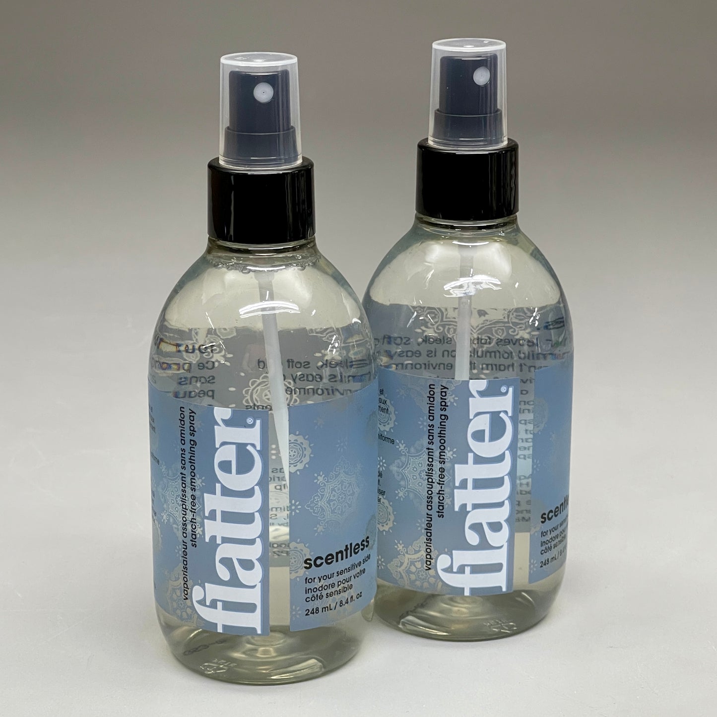 FLATTER (2 PACK) Scentless Smoothing Fabric Spray 8.4 fl oz R-F08S