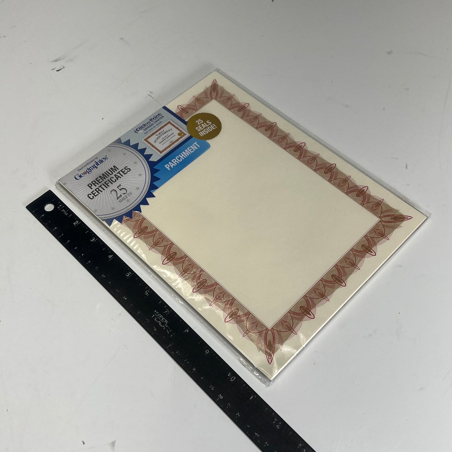 GEOGRAPHICS (3 PACK, 25 SHEETS EACH) Parchment Certificates 8.5"x11" Red 39086