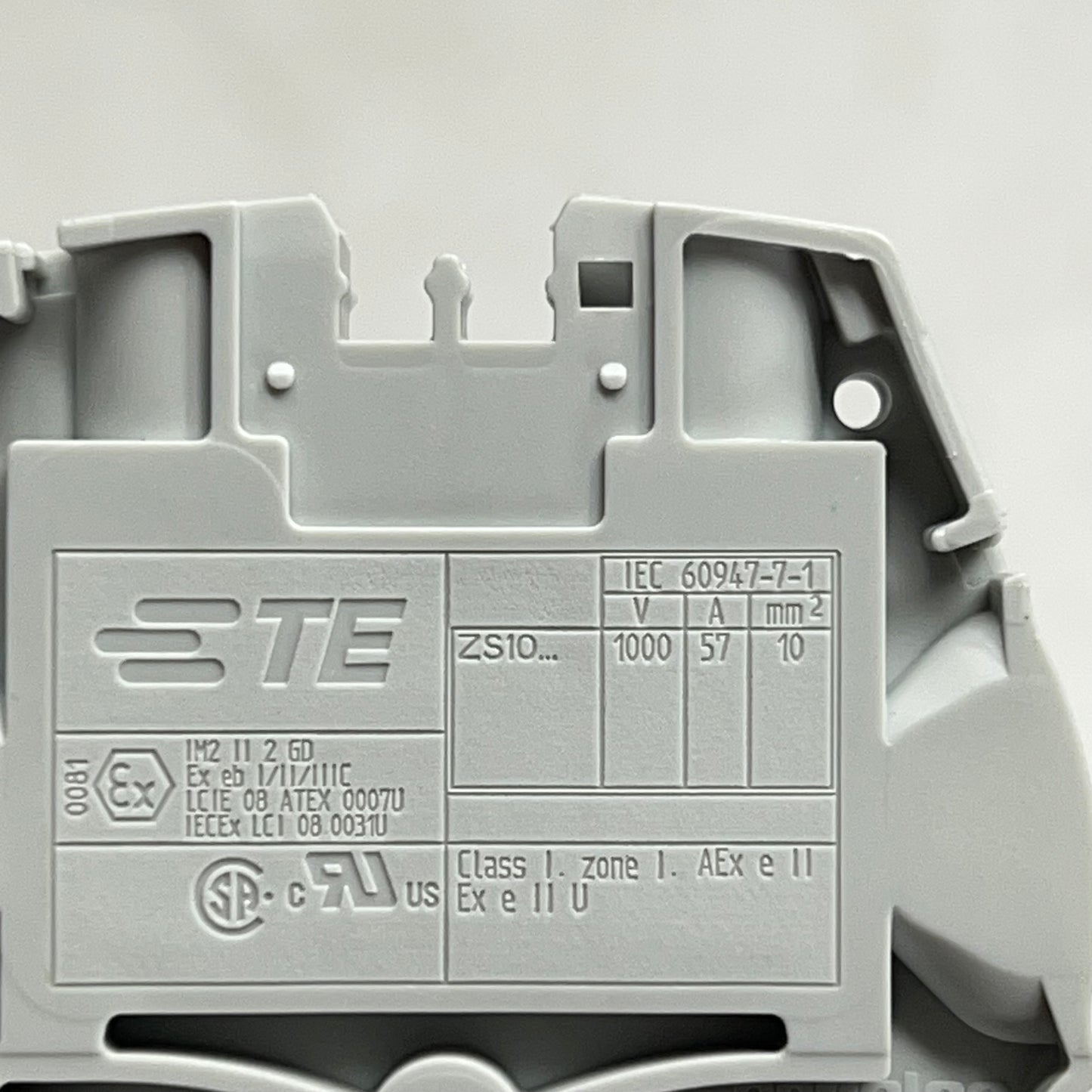 TE CONECTIVITY Din Rail Mount Terminal Block 6 AWG 57 A Grey 1SNK508010R0000