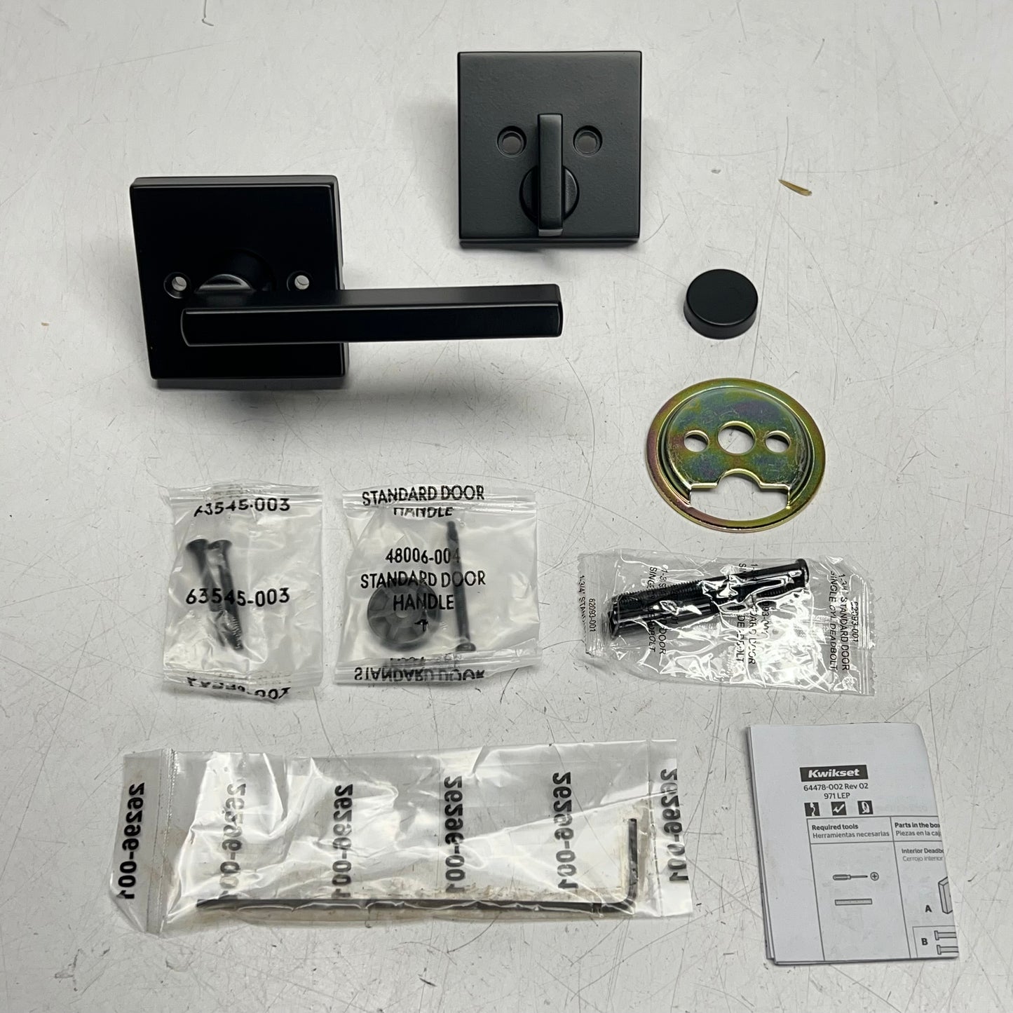 KWIKSET Halifax Deadbolt Designer Style Interior Pack  Matte Black 99710-022