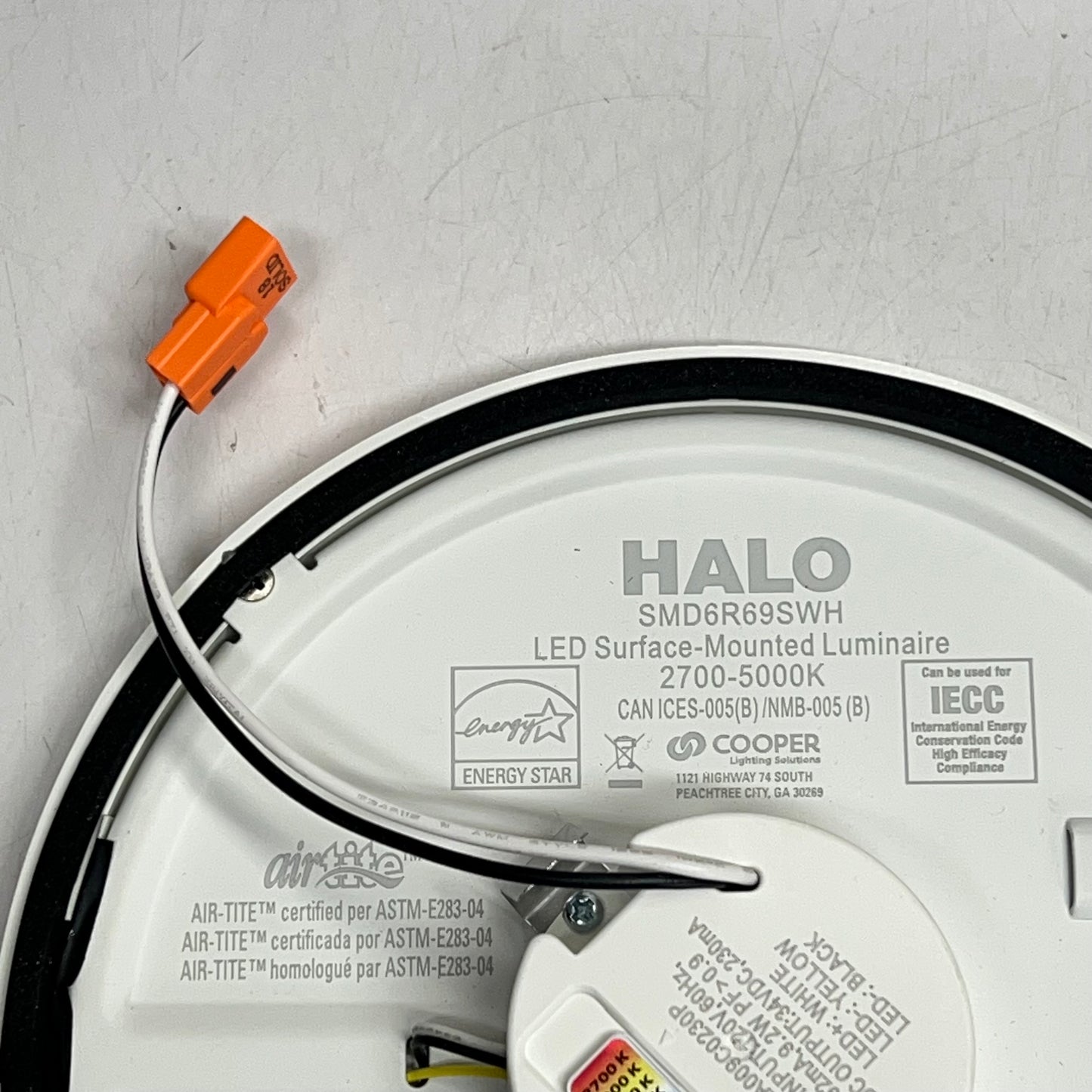 COOPER LIGHTING Halo Surface Mount Light 6" Surface Downlight 5 Color SMD6R69SWH