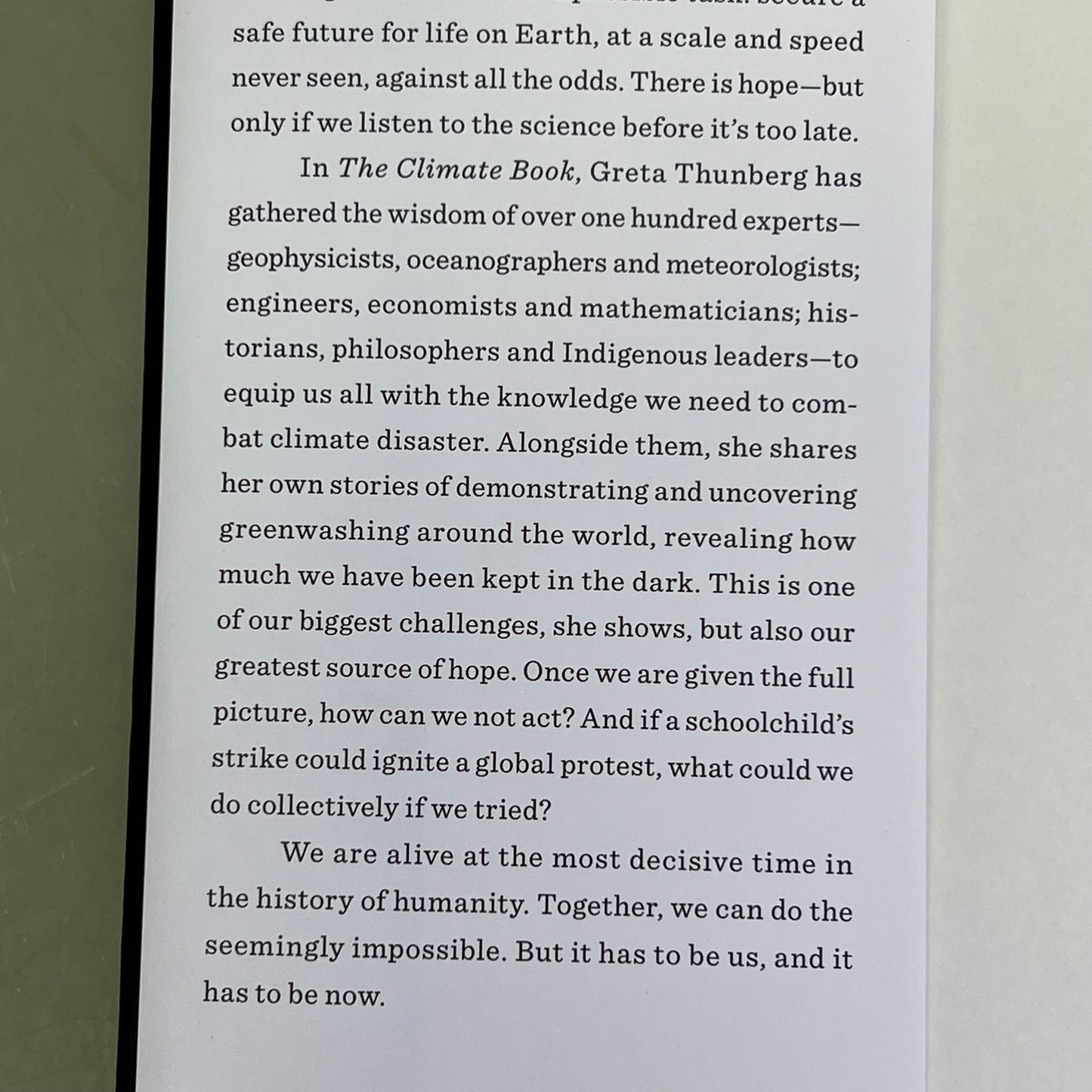 THE CLIMATE BOOK  Climatology The Facts & Solutions By Greta Thunberg Hardback