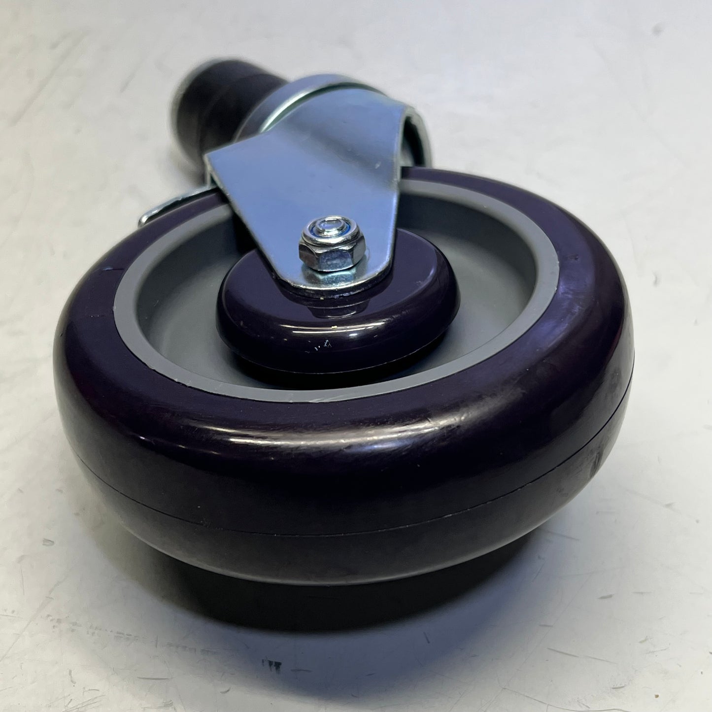Caster Wheel W/ Brake For Work Table 5" Dia 3-1/4" W x 8-3/4" H Purple SLWTC005B