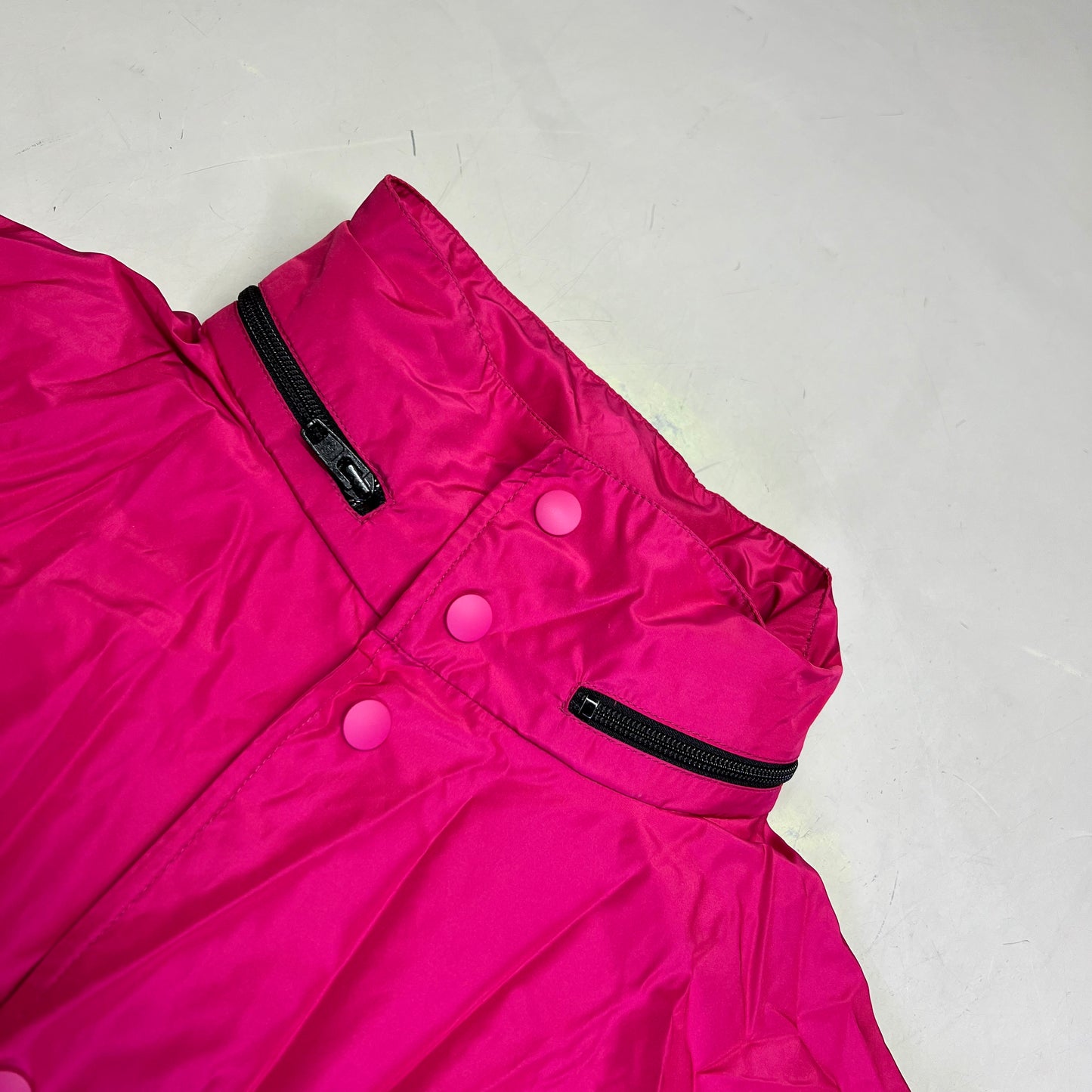 BALENCIAGA Oversized Logo Raincoat Made In Italy Women's Sz 38 Magenta