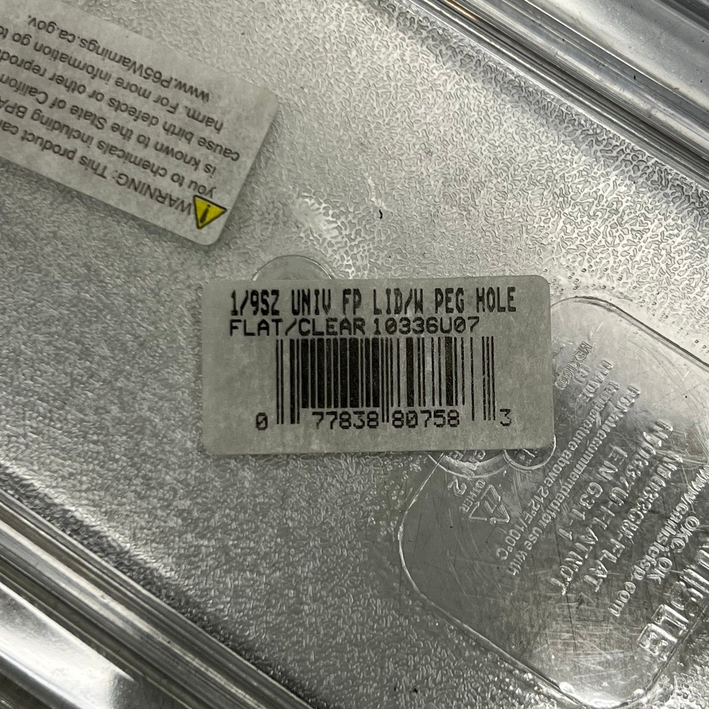ZA@ CFS (6 PACK) Polycarbonate Flat Universal Lid 1/9 Sz 6.8"L x 4.2"W