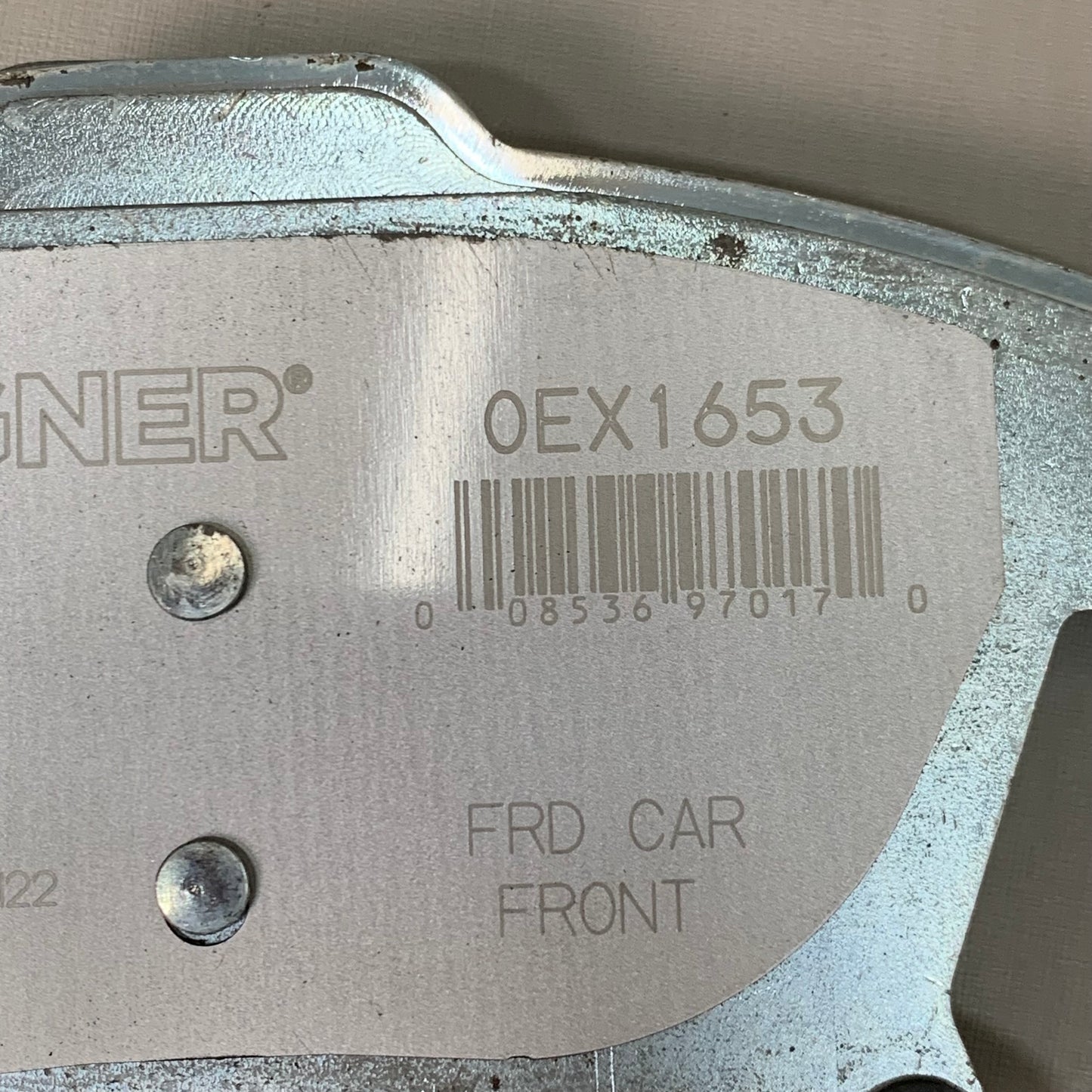 WAGNER OEx Premium Ceramic Disc Brake Pad Set 6" x 2 1/2" Grey OEX1653