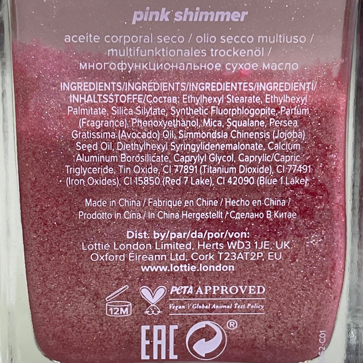 ZA@ LOTTIE LONDON (3 PACK) Sweet Drizzle Body Oil 1.69 fl oz "Pink Shimmer" SPR021 E