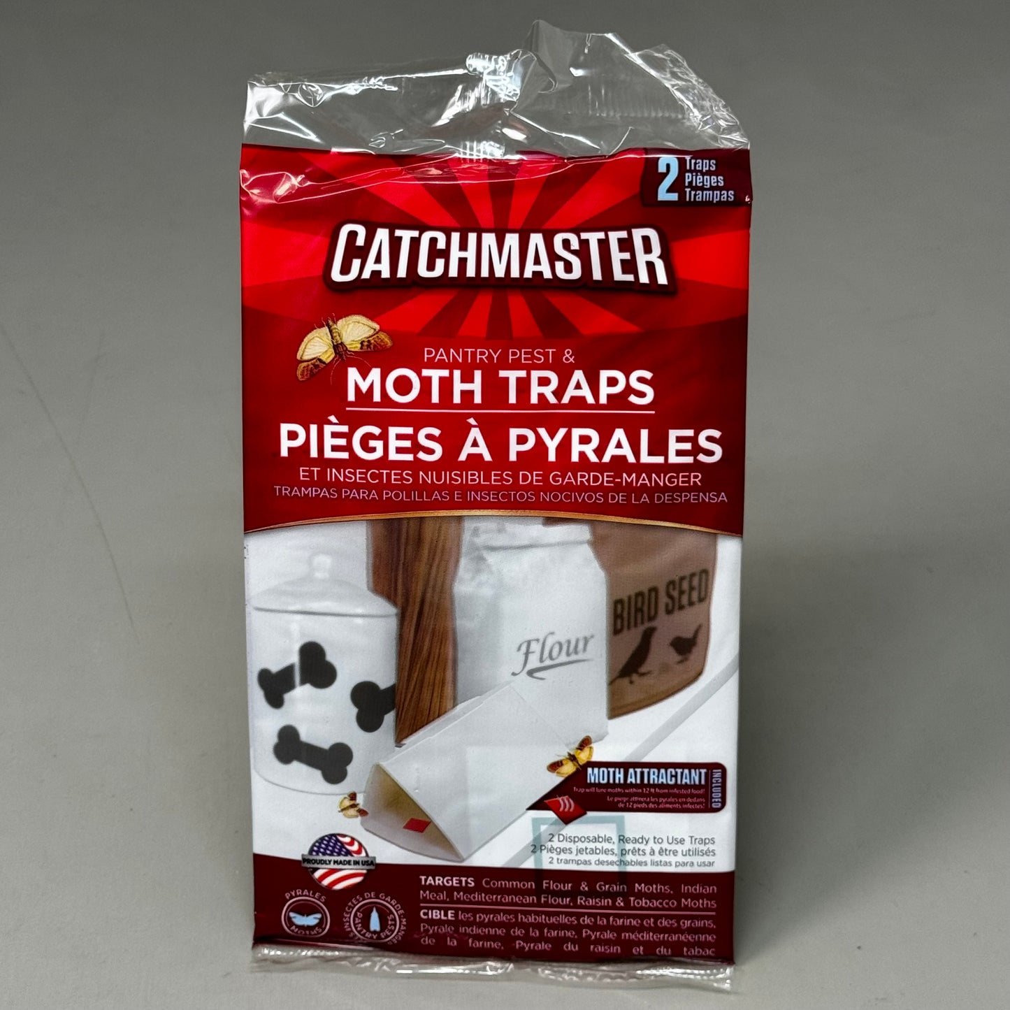 CATCHMASTER (12 Boards) Pantry Pest & Month Glue Board Trap Pheromones 2pk 812SD