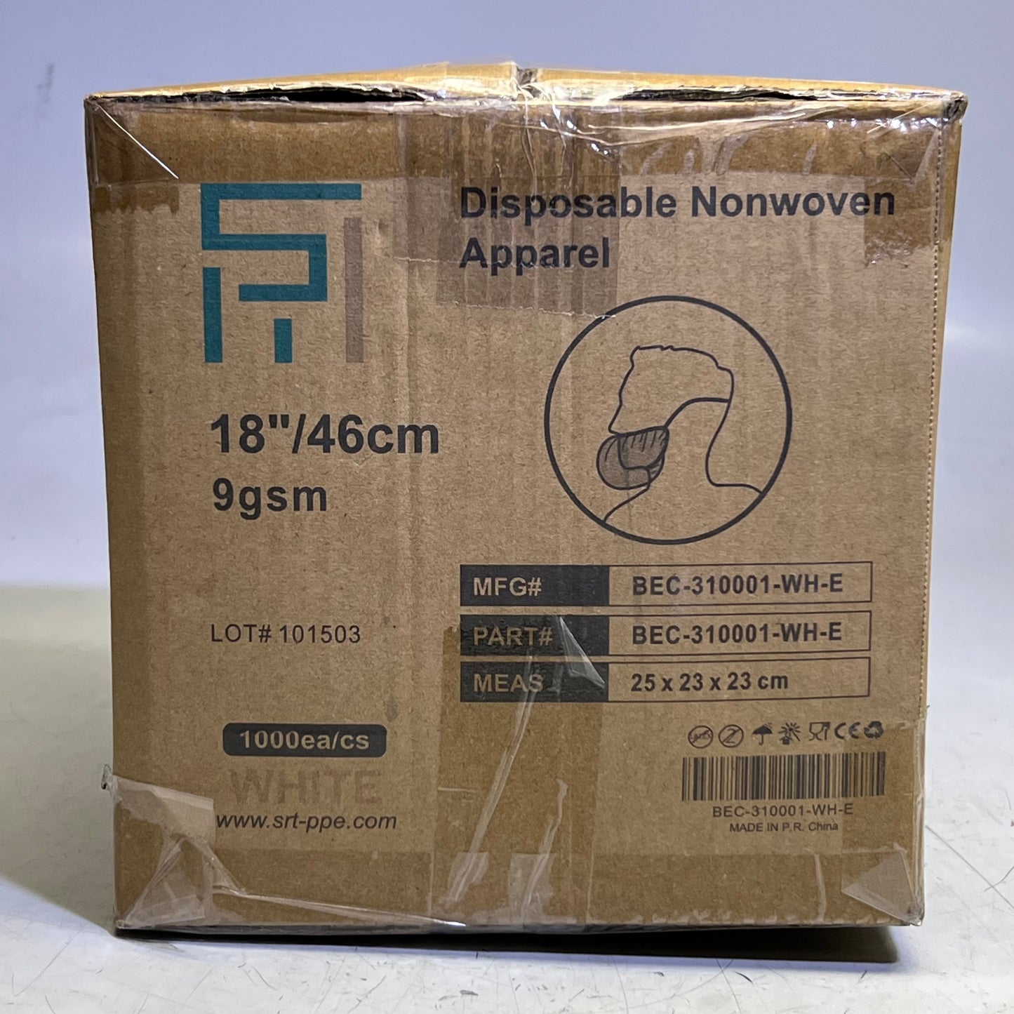 SRT (1000 Pcs) Disposable Face Masks 18", White BEC-310001-WH-E