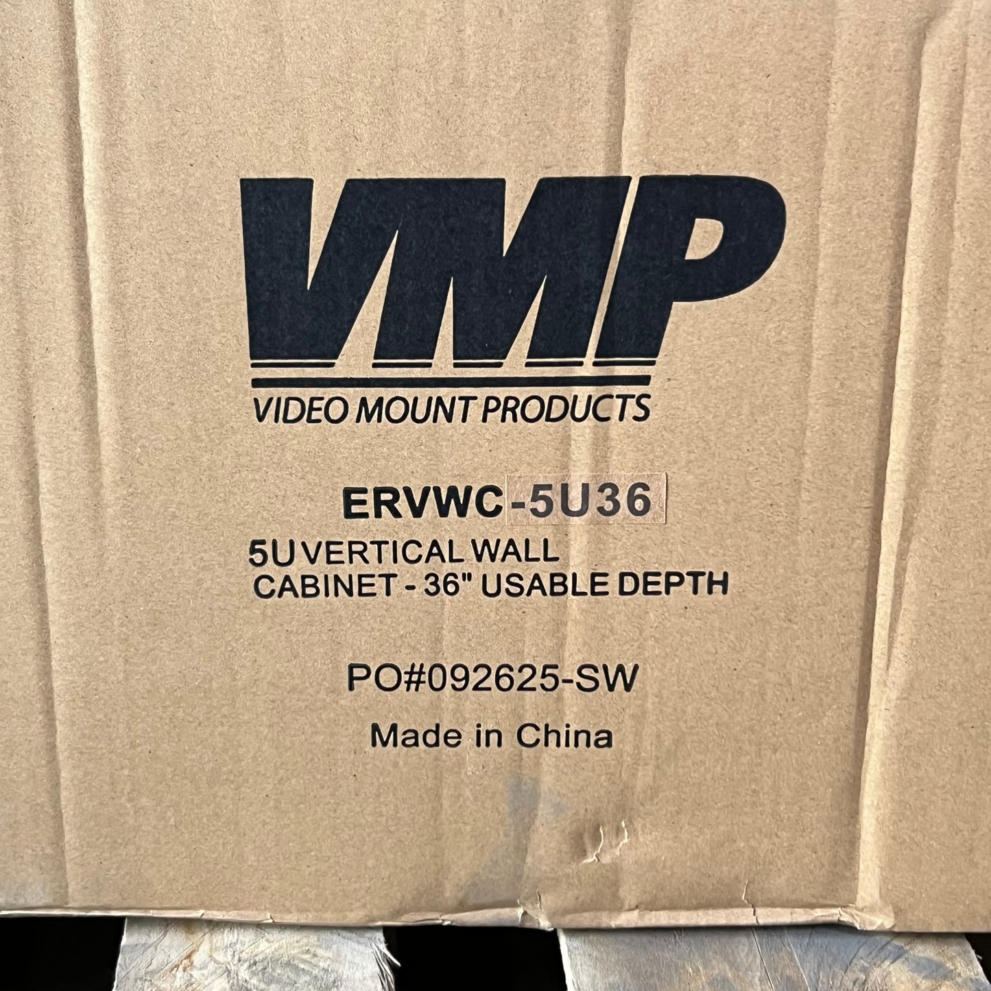 VIDEO MOUNT PRODUCTS Vertical Wall Cabinet 42-3/4"H x 25-5/8"W x 9-3/4"T, Black ERVWC-5U36