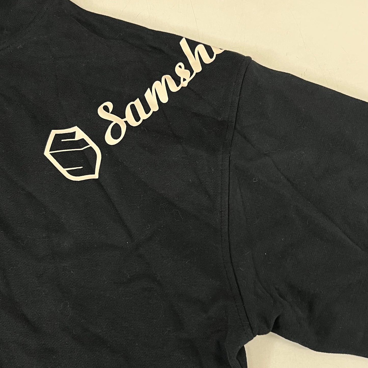 SAMSHIELD Equestrian Hooded Sweatshirt w/Sleeve Logo Women's Sz S Black