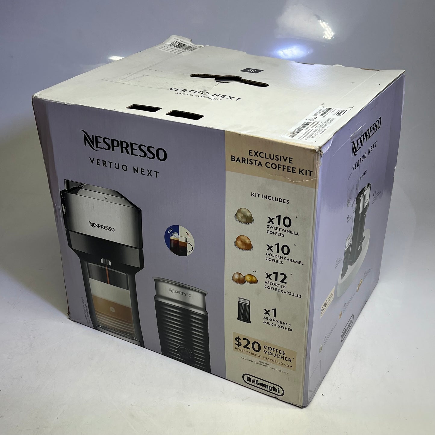 NESPRESSO Ultra Quiet Vertuo Next By De'longhi Coffee Kit Black/Silver ENV120CAE