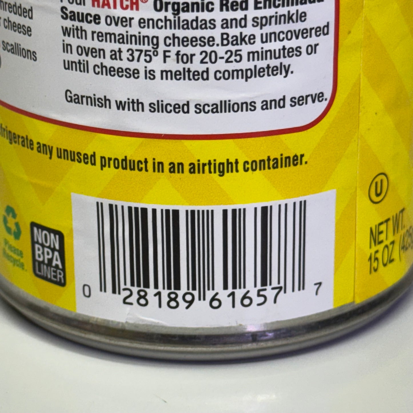 ZA@ HATCH (12 PACK) Organic Red Enchilada Sauce 15 oz Red BB 03/27 (New Other)