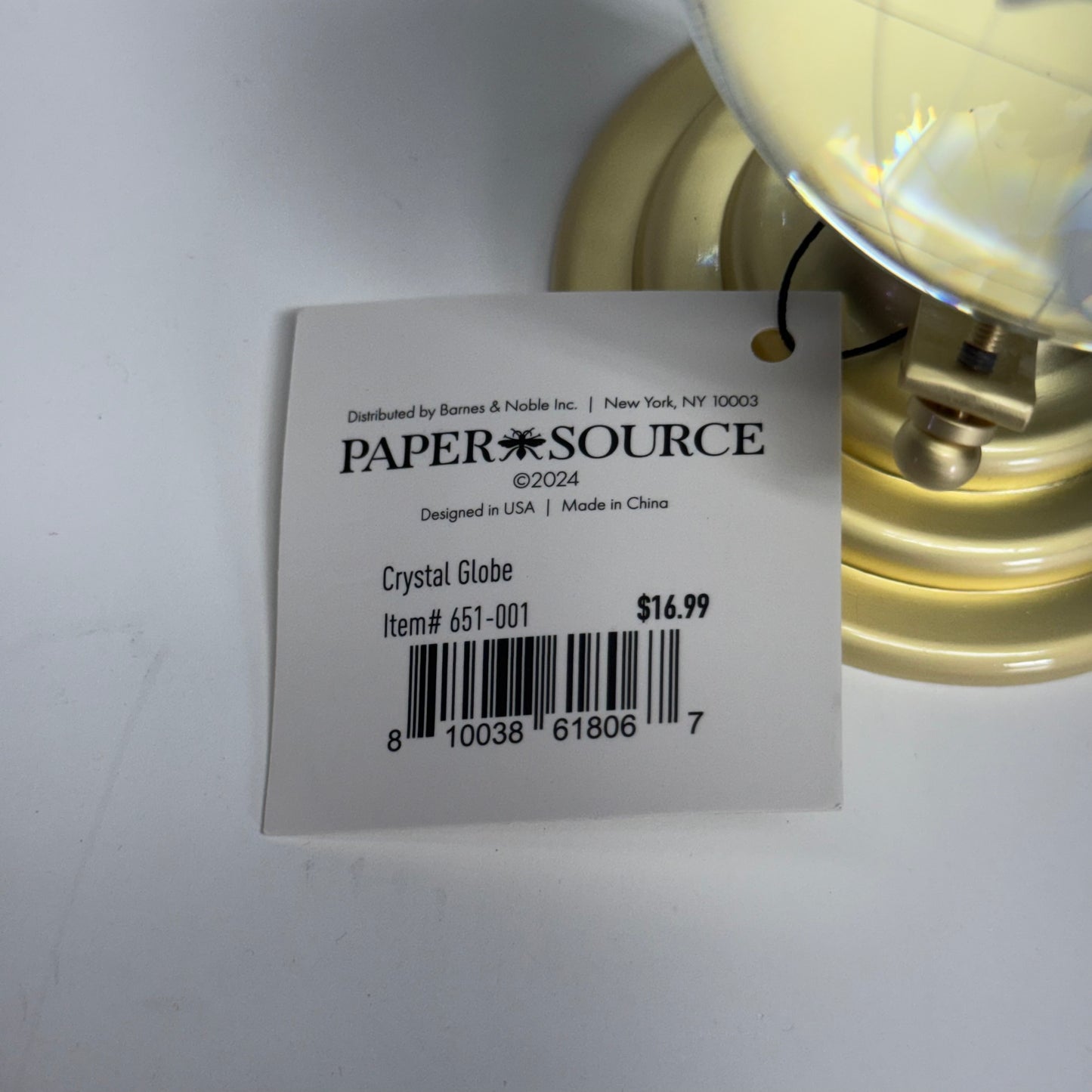 PAPER SOURCE Crystal Globe Sz 4.5"H Clear 651-001