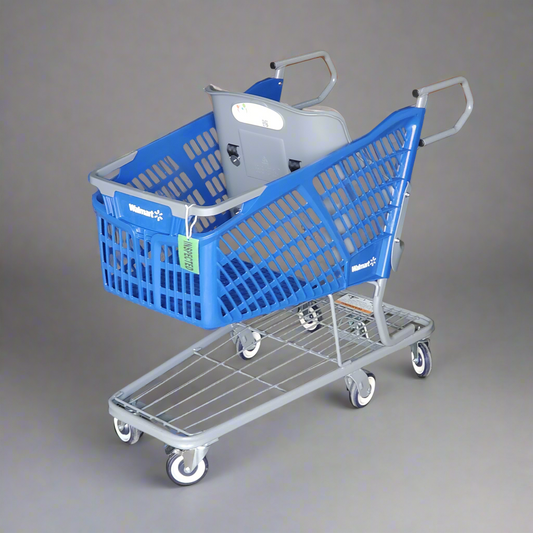 ZA@ CAROLINE'S CART Walmart Adv Shopping Cart Blue/Grey