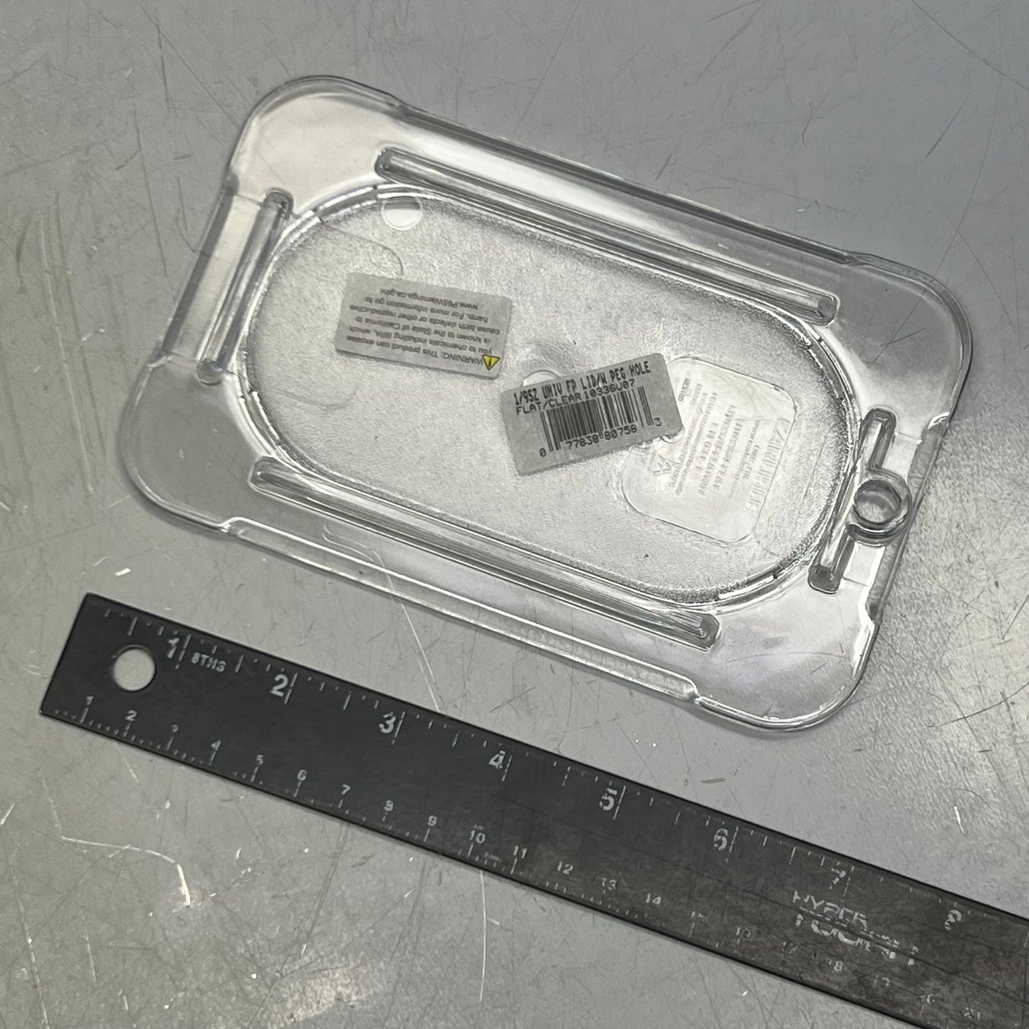 ZA@ CFS (6 PACK) Polycarbonate Flat Universal Lid 1/9 Sz 6.8"L x 4.2"W