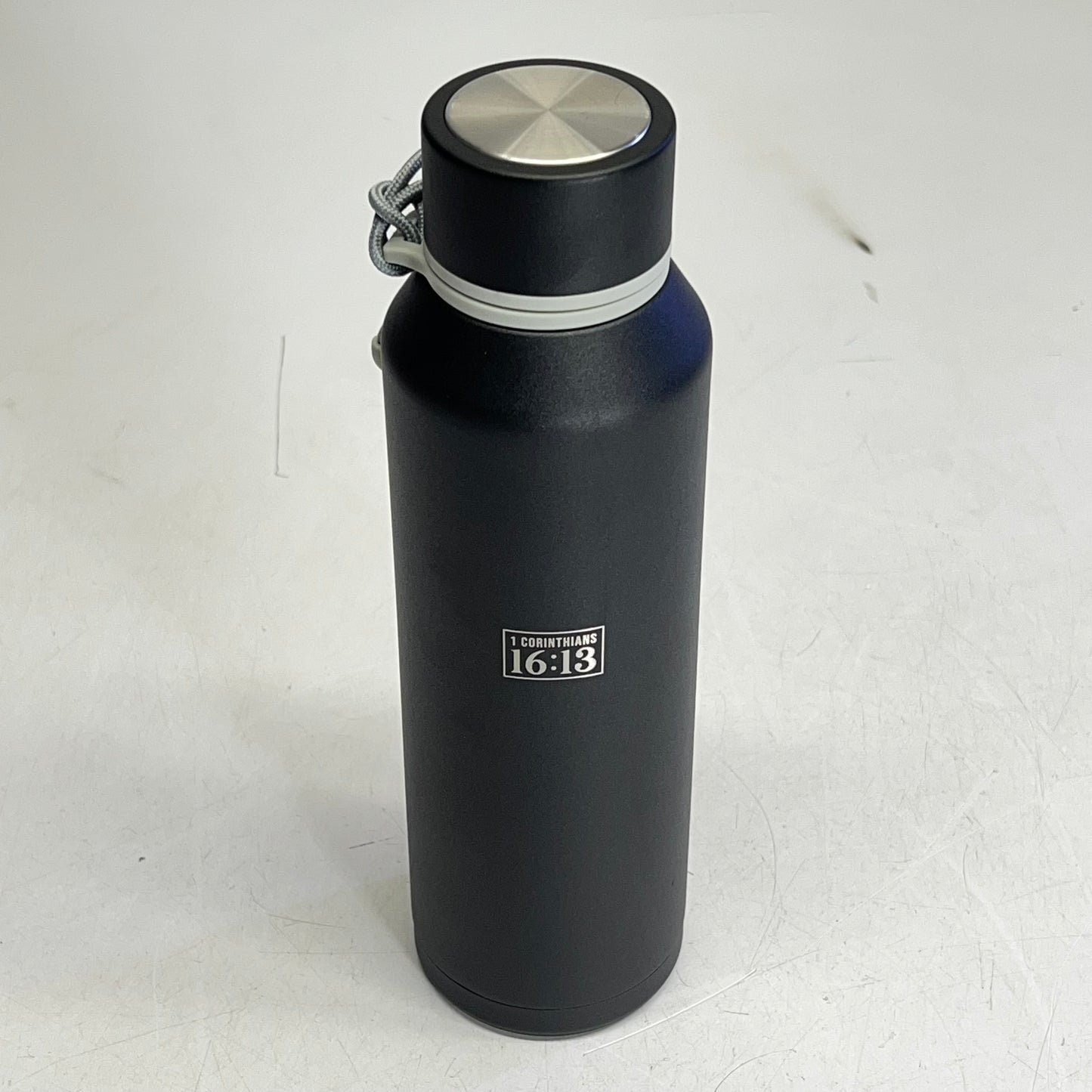 CHRISTIAN ART GIFTS Stand Firm Black Stainless Steel Water Bottle 24 Fl Oz Black