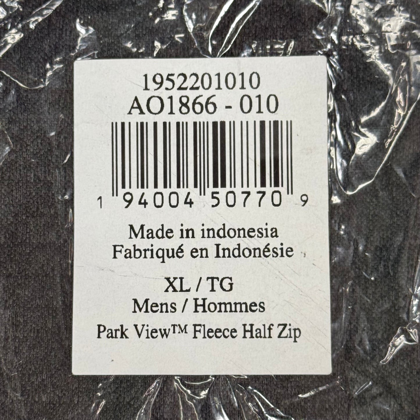 COLUMBIA Park View Fleece Half Zip Omni-Wick Men's Sz XL Blk Heather 1952201010