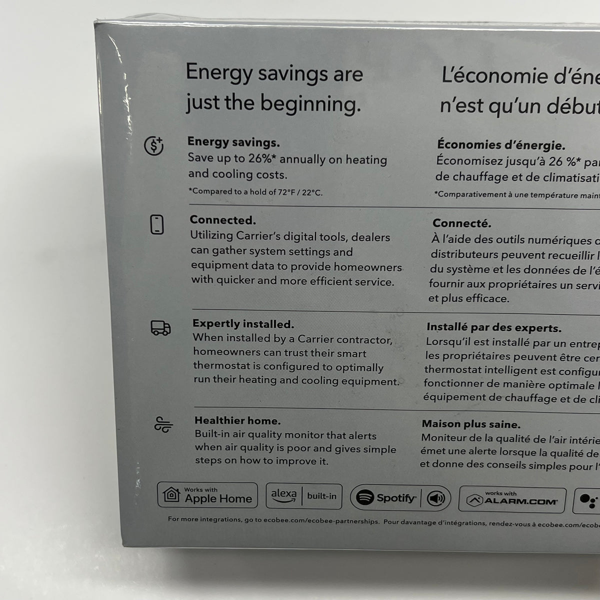 CARRIER Ecobee Smart Thermostate W/ Air Quality Monitor Black EB-STATE6ICR-01