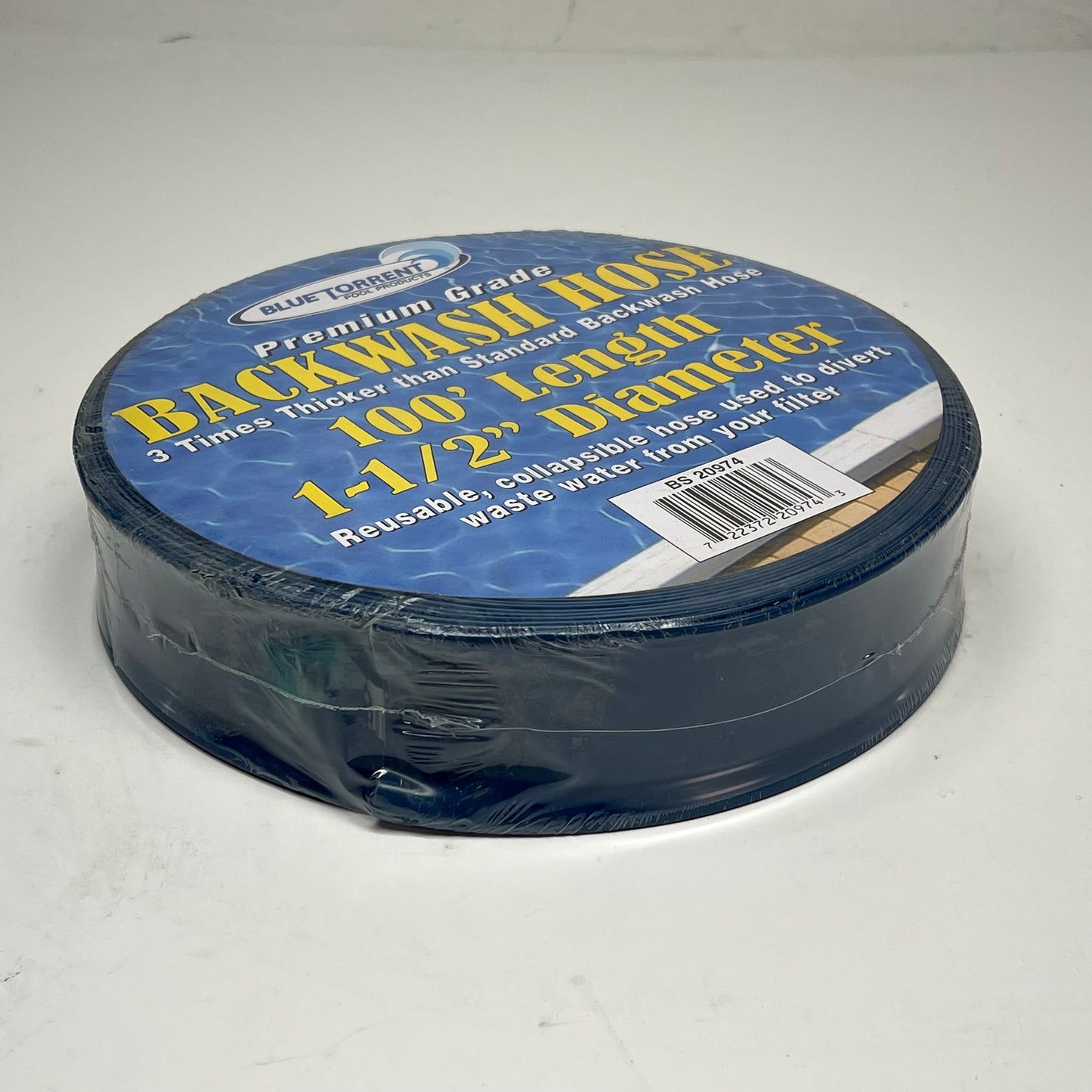 BLUE TORRENT Commercial Backwash Hose For Swimming Pools 100' Blue BS20974