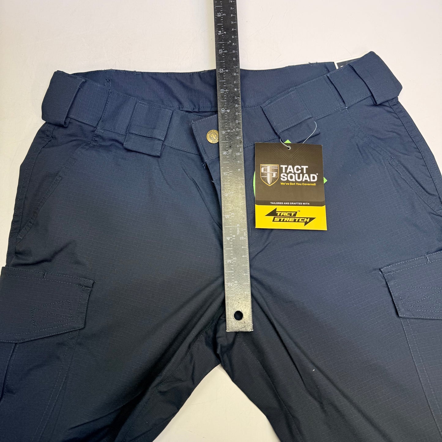 TACT SQUAD Tact Stretch Mini Ripstop Trouser Poly/Cotton Men's Sz 10 Dk Navy T7511
