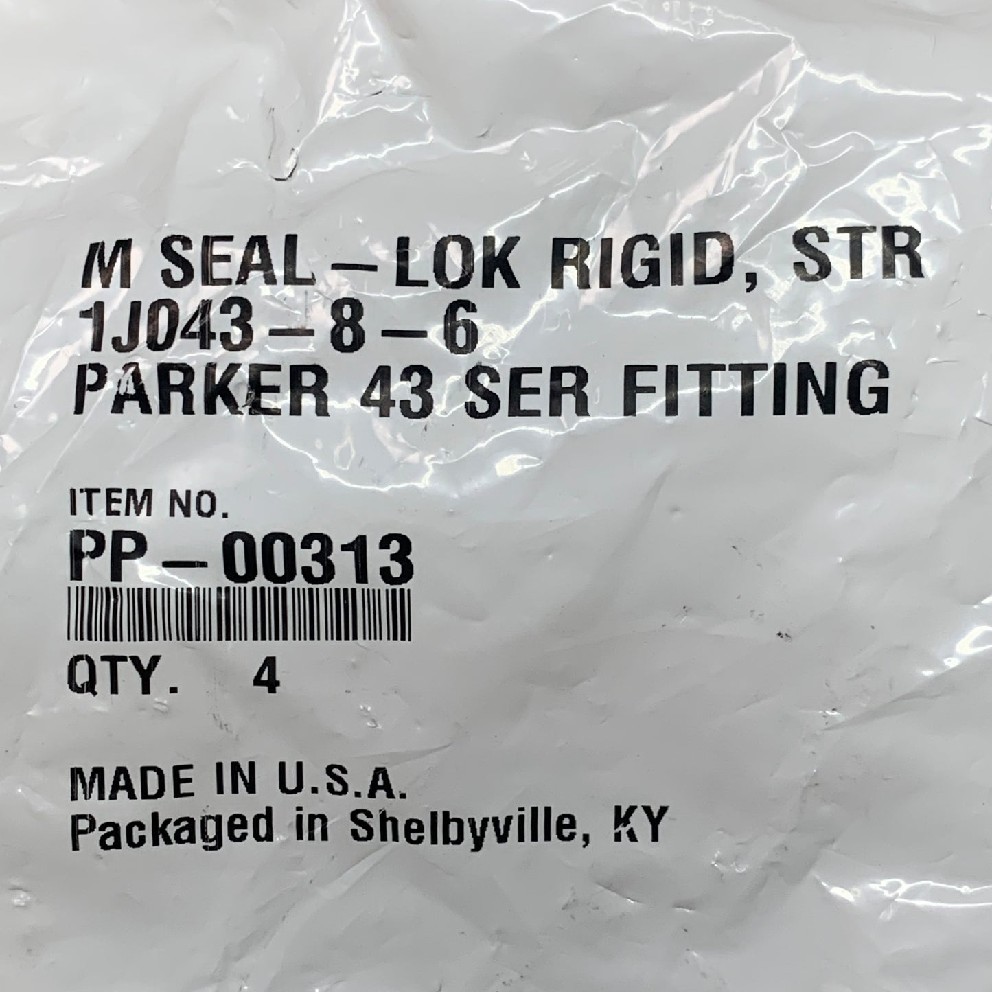 PARKER (4 PACK) Hydraulic Hose Male Seal-LOK Rigid Straight 1J043-8-6 PP-00313