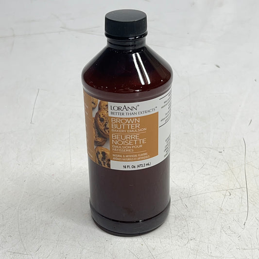 LORANN (2 PACK) Better Than Extracts Brown Butter Bakery Emulsion 16 Fl Oz