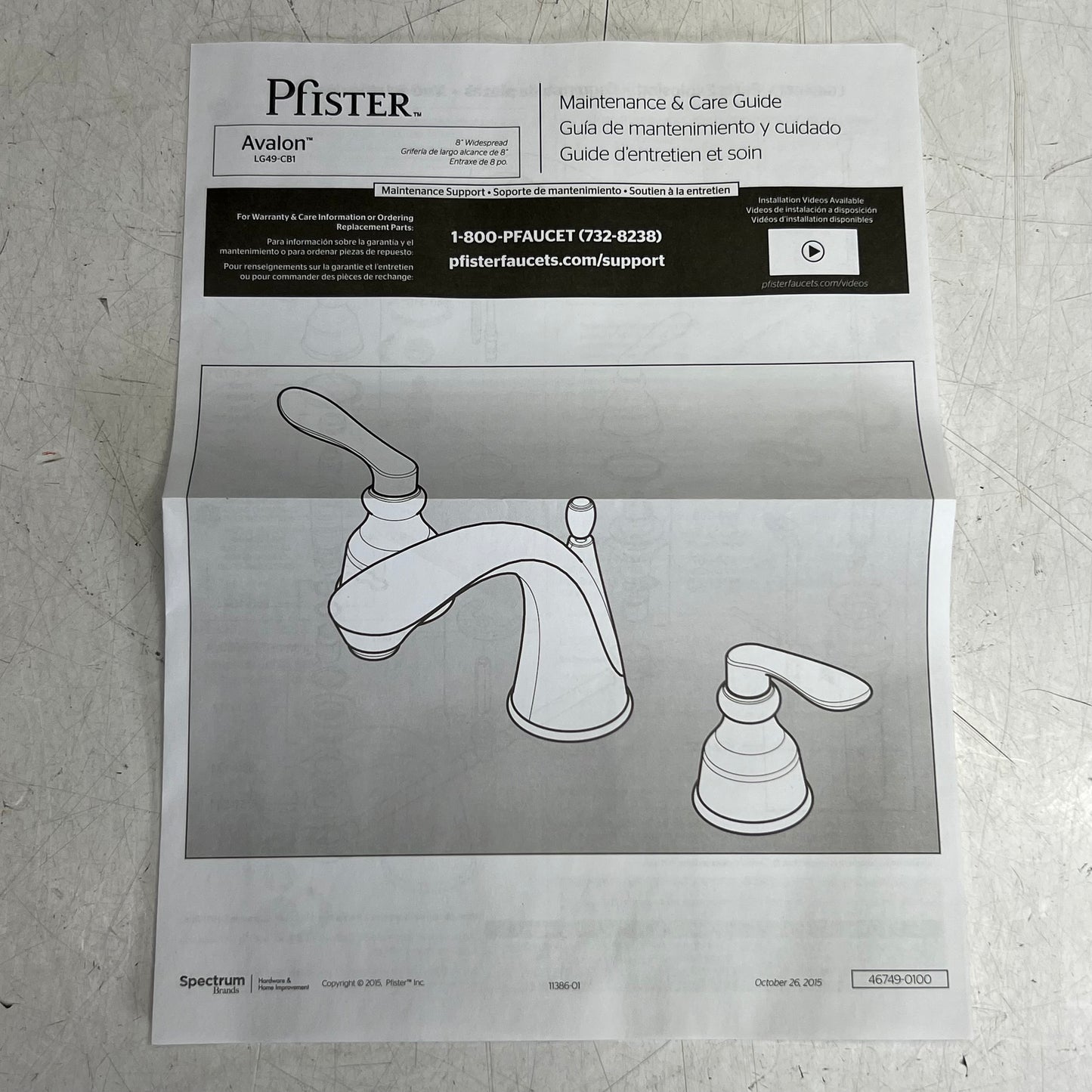 PFISTER 8"-20" Widespread Lavatory Faucet LG49-CB1C