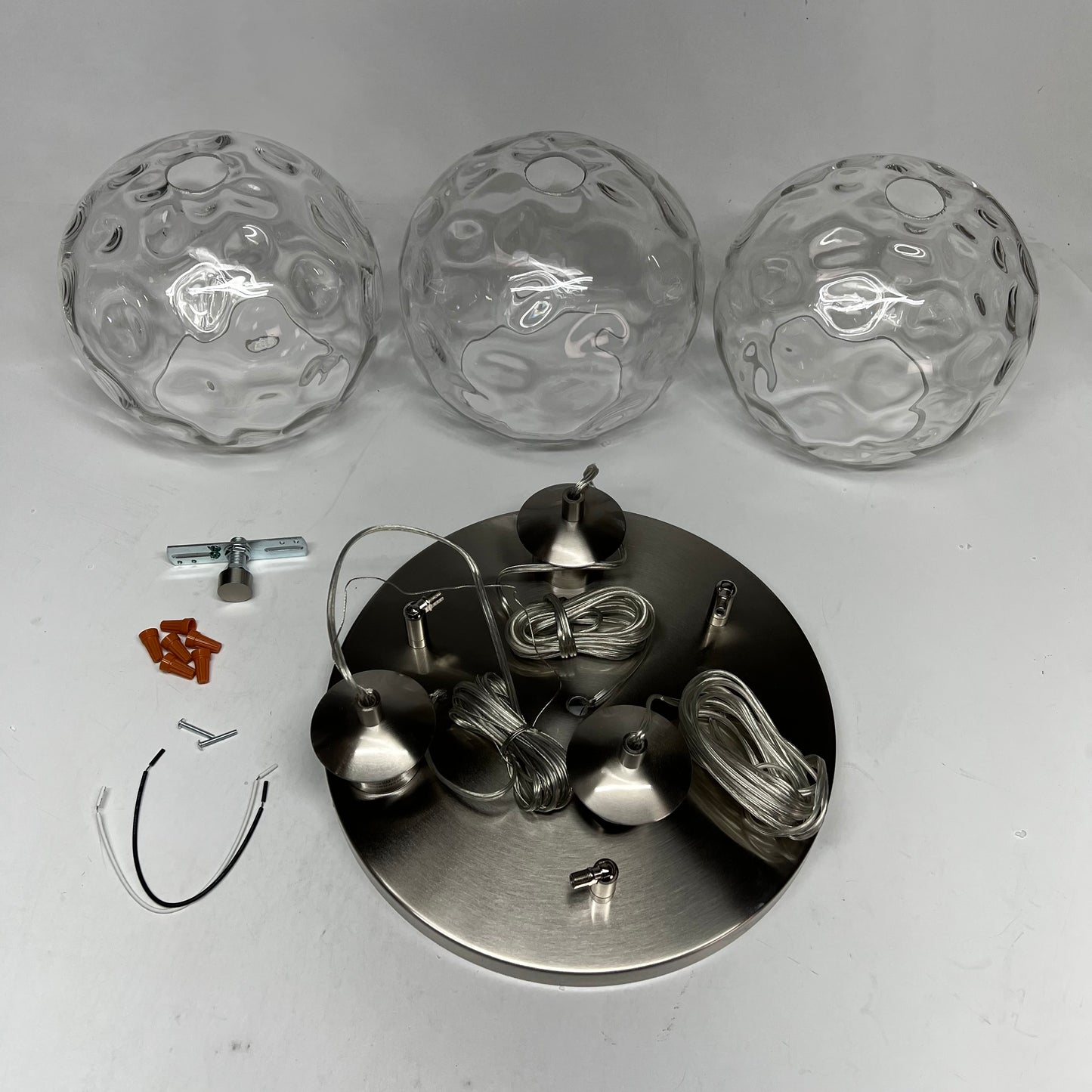 Z-LITE 3 Light Pendant Modern Eye Catching Fixture Silver/Clear 490P10-3R-BN