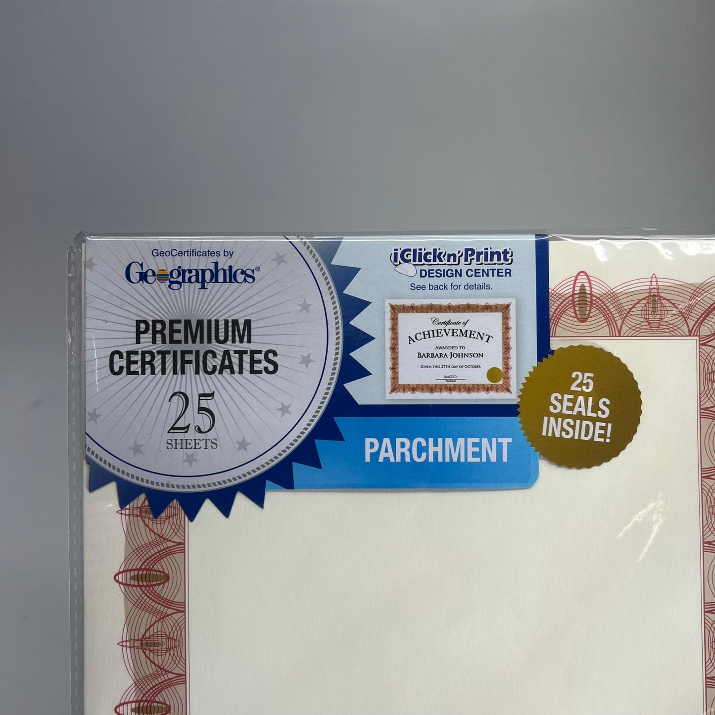 GEOGRAPHICS (3 PACK, 25 SHEETS EACH) Parchment Certificates 8.5"x11" Red 39086