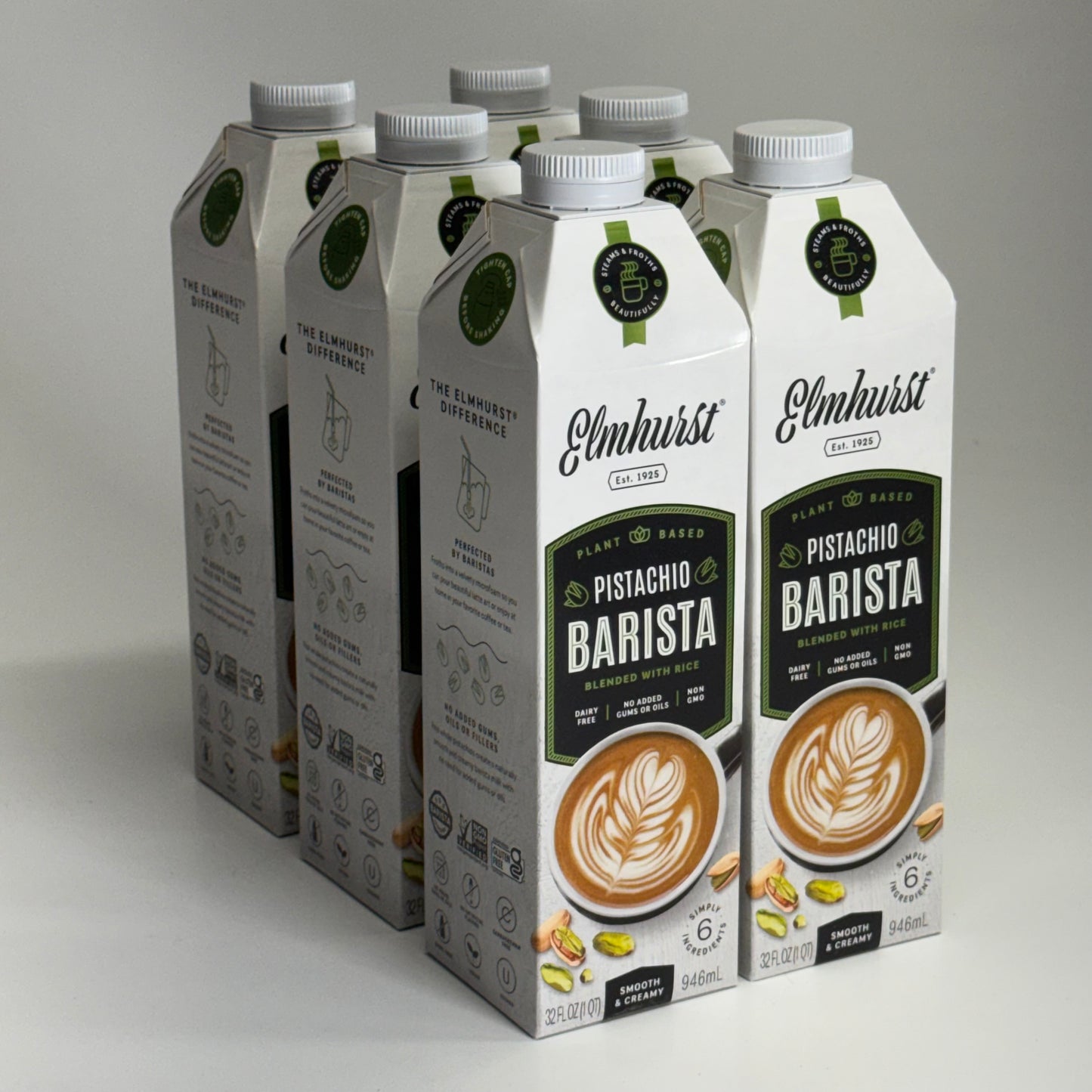 ELMHURST (6 PACK) Milked Pistachio Barista 32 fl oz. BB 02/27