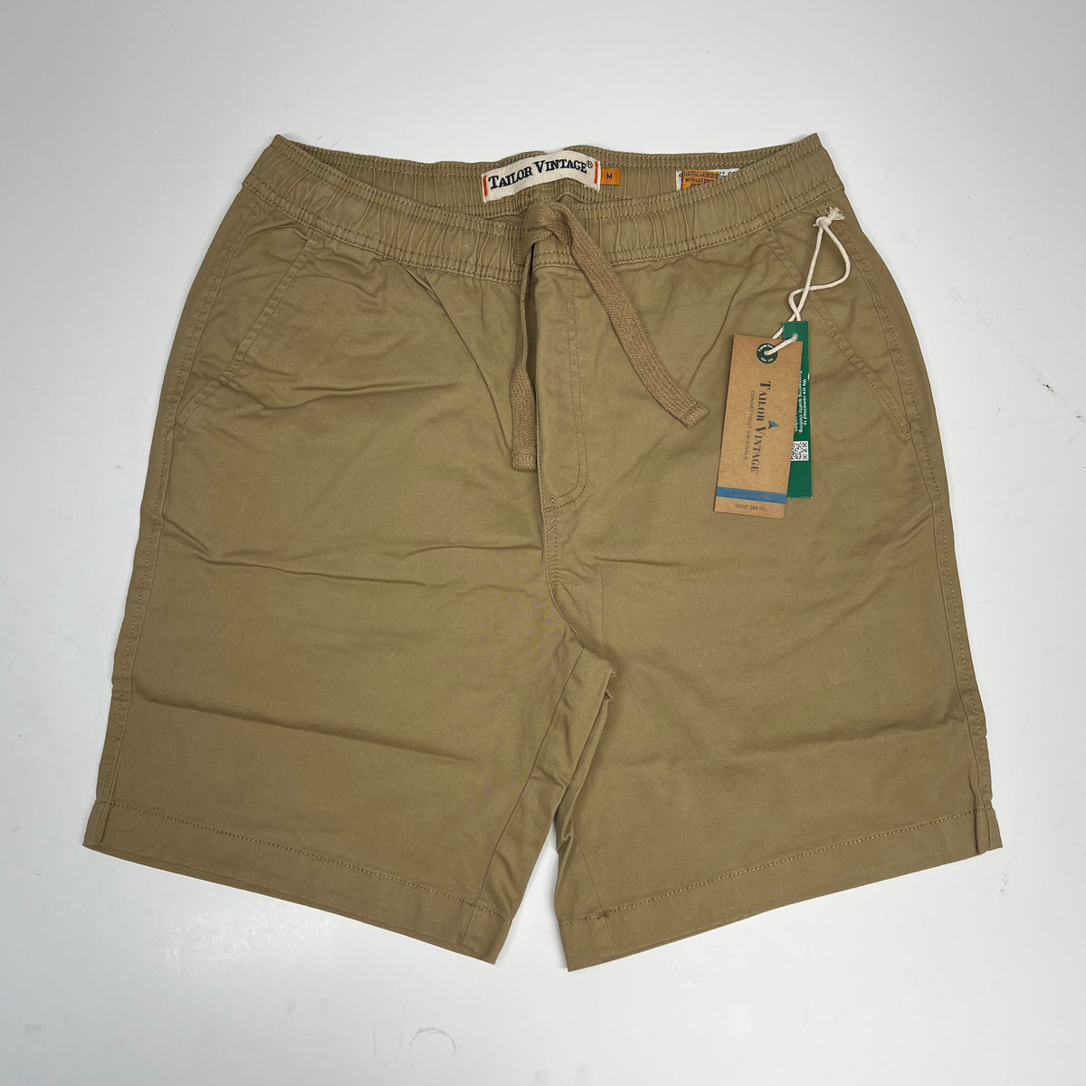 TAILOR VINTAGE Stretch Twill Pull on Short Lightweight Men's Sz M Kelp 1101
