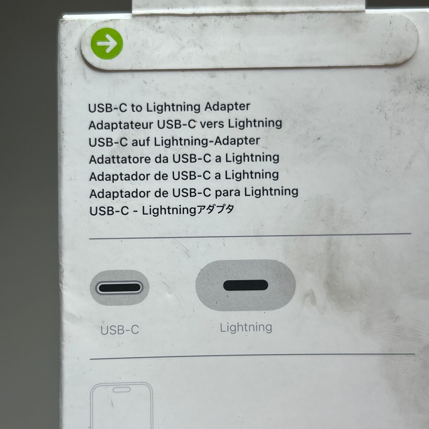 APPLE Fast Charging USB-C To Lightning Adapter 1 Ft White 057-00-2871 (Return)