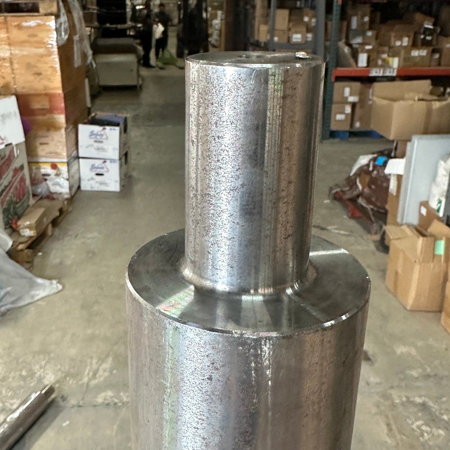 Heavy Solid Metal Cylinders 211.4 Lbs. Sz 67 in Silver USED